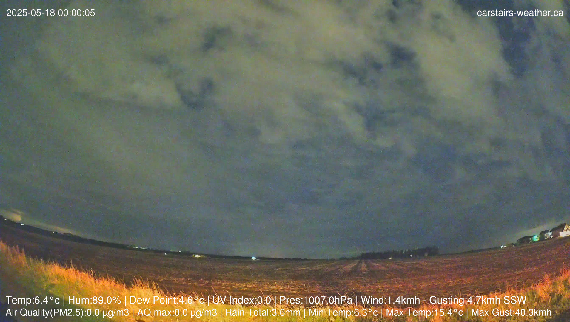 time-lapse frame, Carstairs Sky Cam webcam