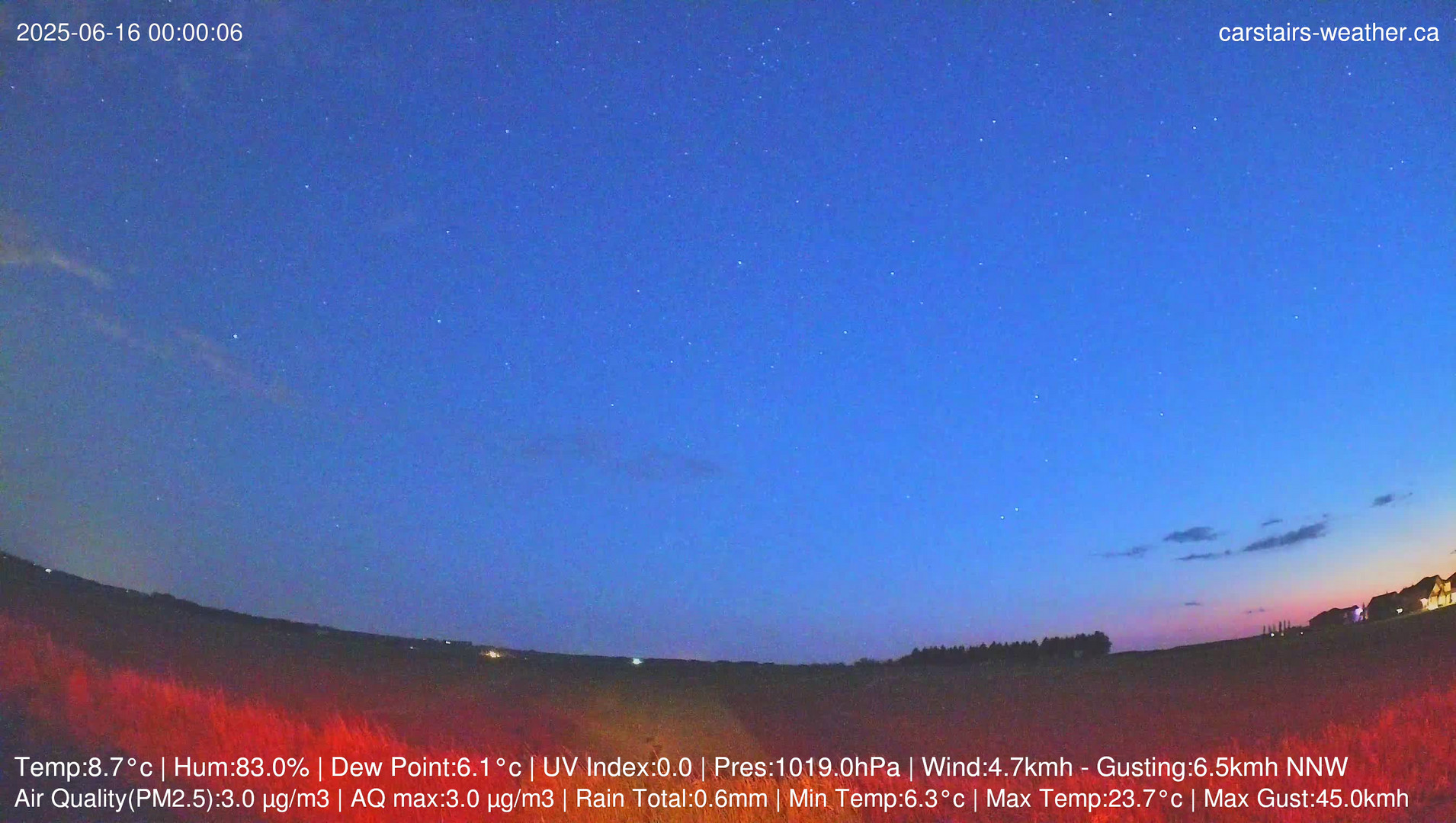 time-lapse frame, Carstairs Sky Cam webcam