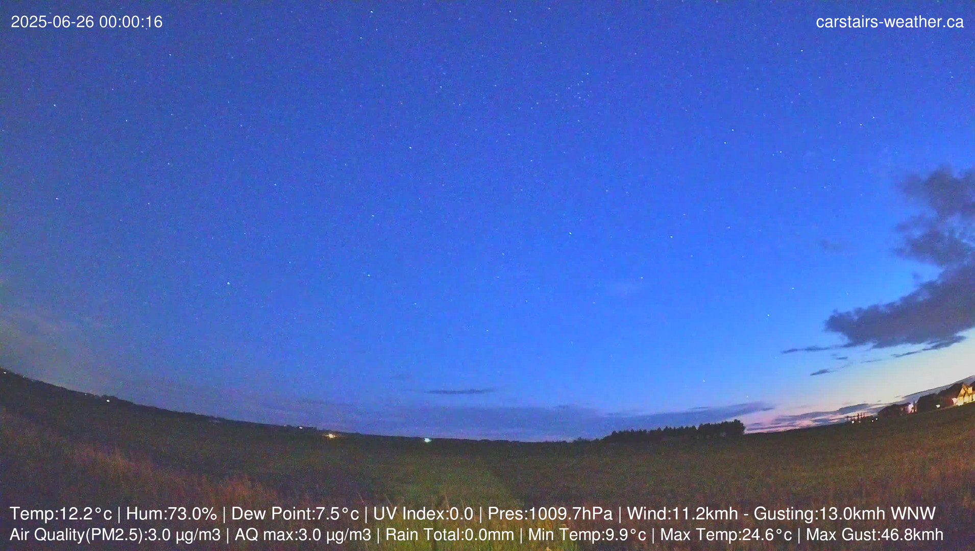 time-lapse frame, Carstairs Sky Cam webcam