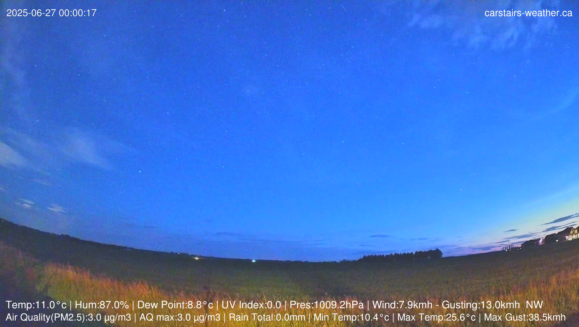 time-lapse frame, Carstairs Sky Cam webcam