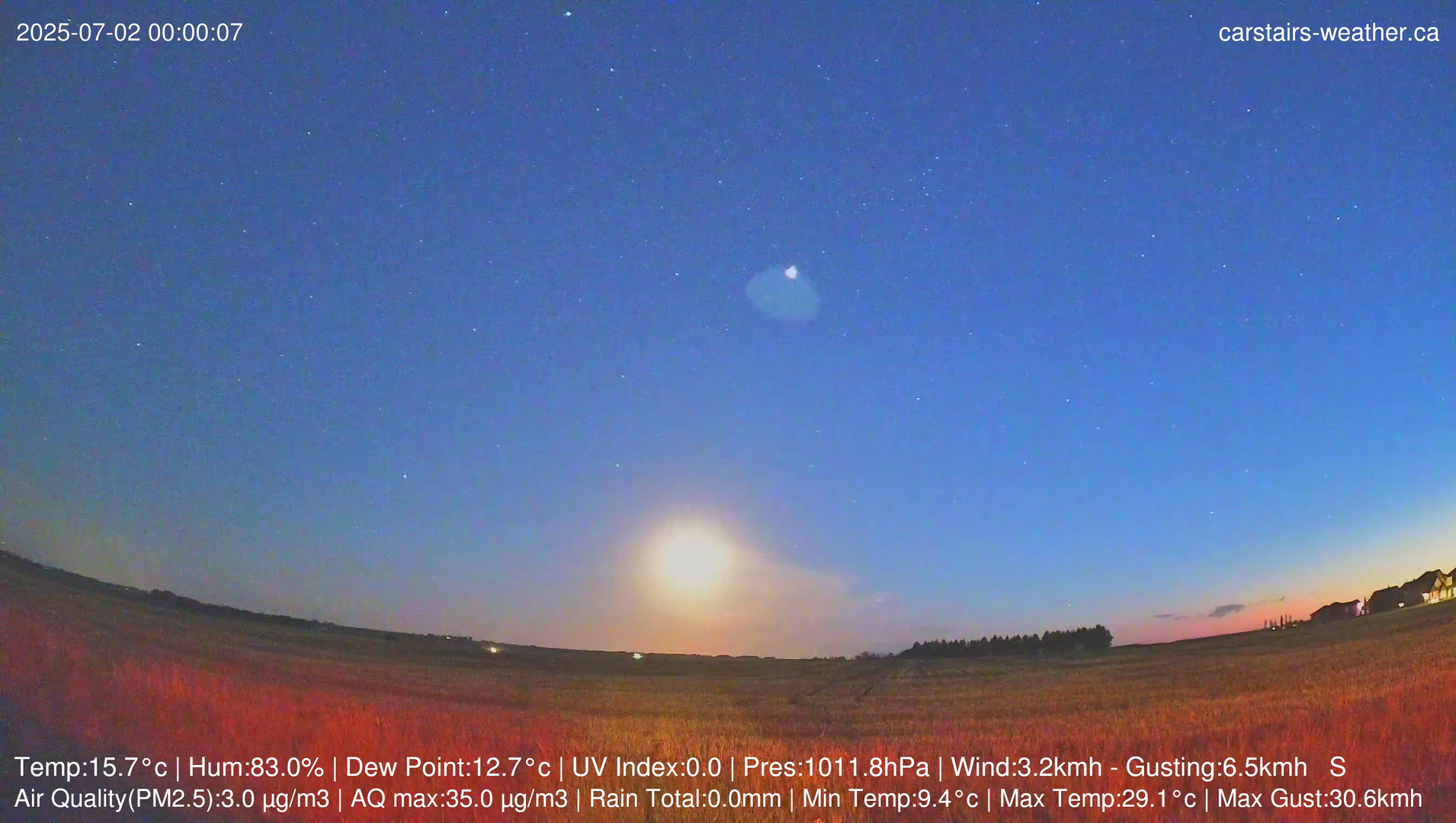 time-lapse frame, Carstairs Sky Cam webcam