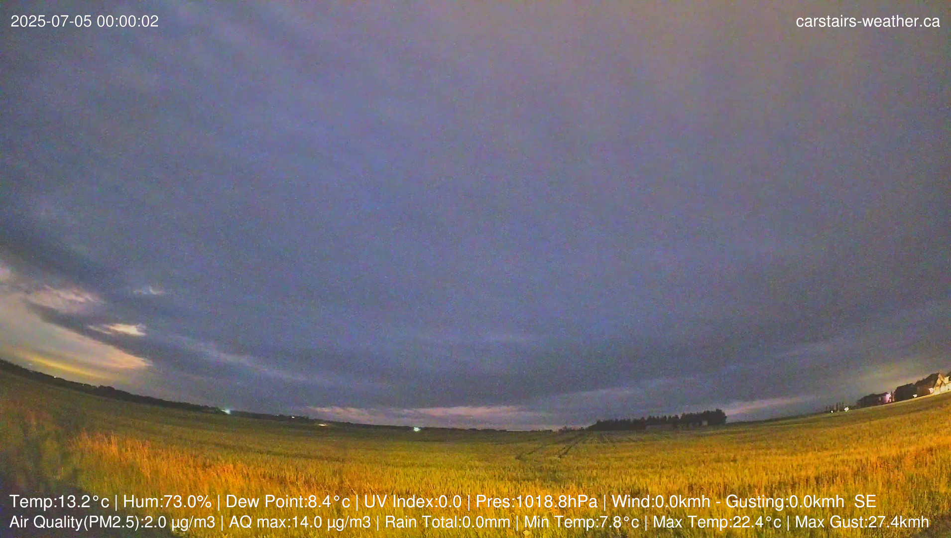 time-lapse frame, Carstairs Sky Cam webcam