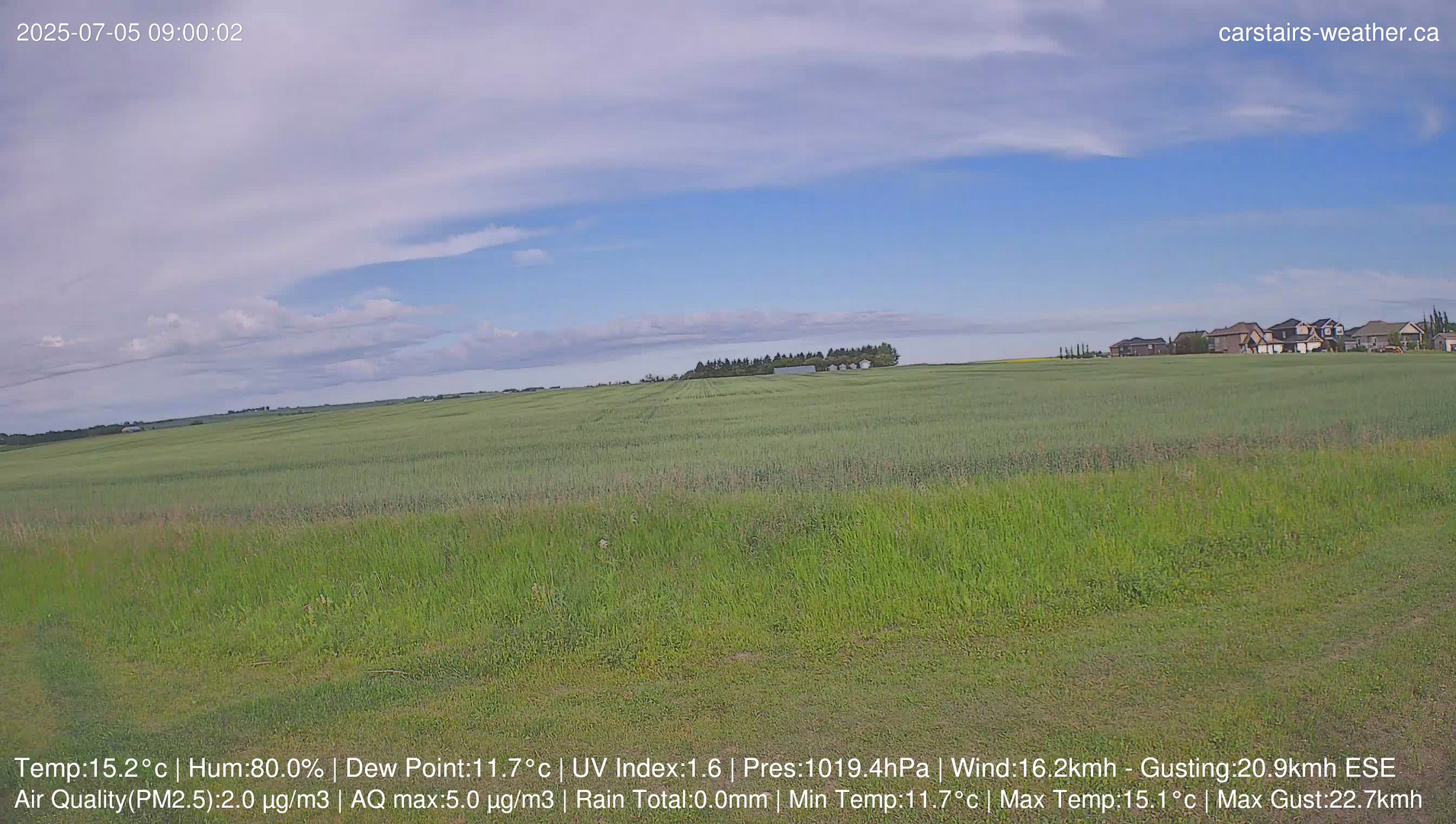 time-lapse frame, Carstairs Sky Cam webcam
