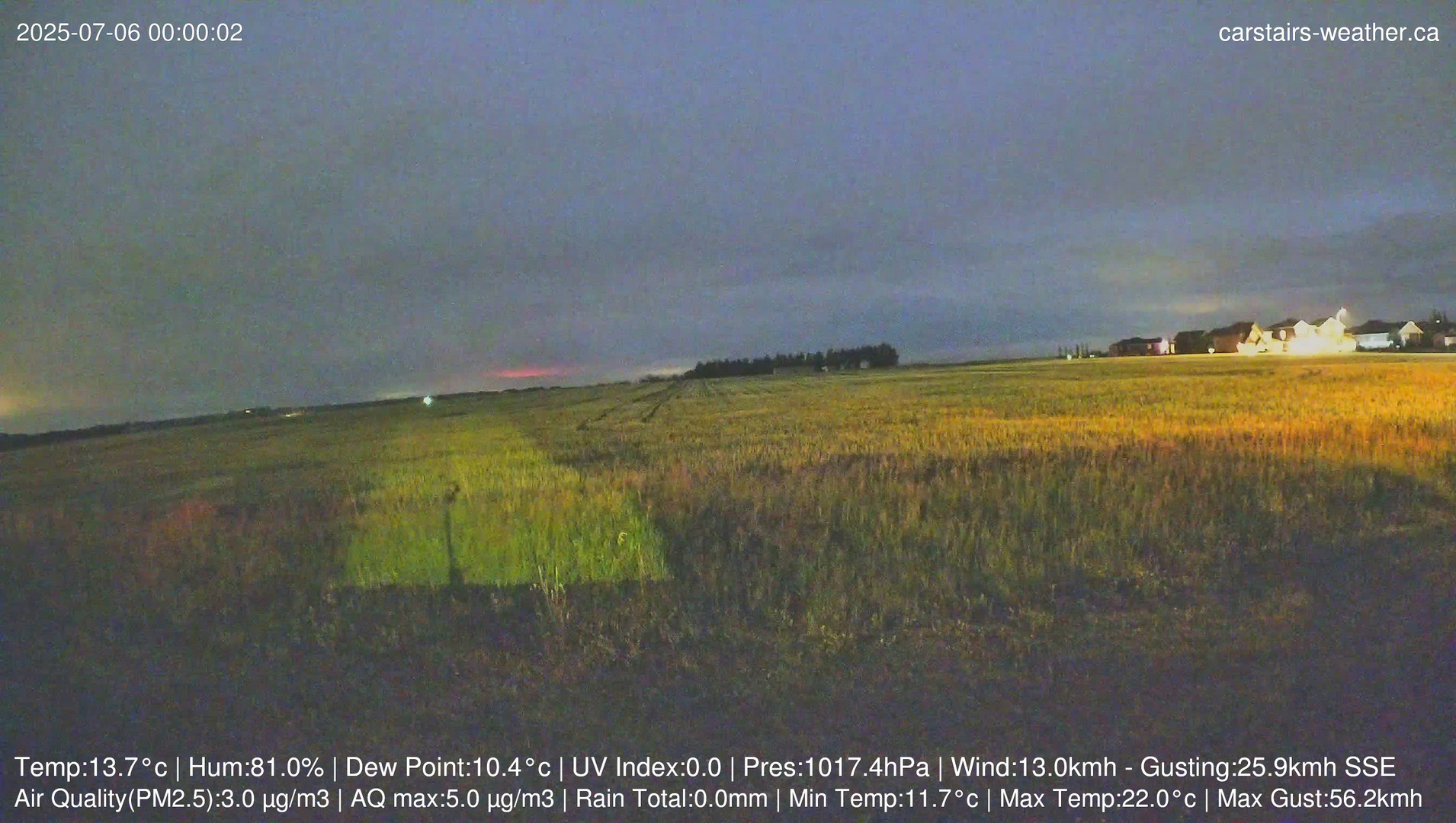 time-lapse frame, Carstairs Sky Cam webcam