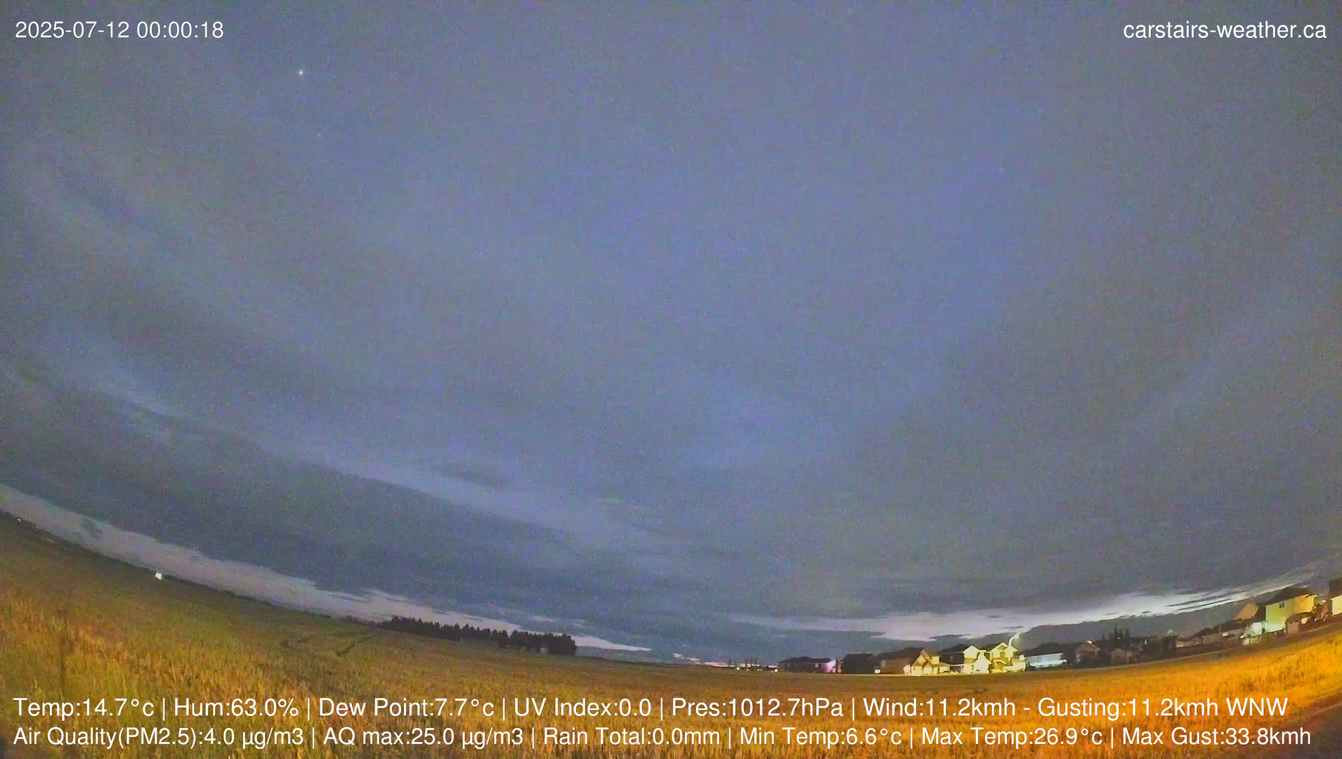 time-lapse frame, Carstairs Sky Cam webcam