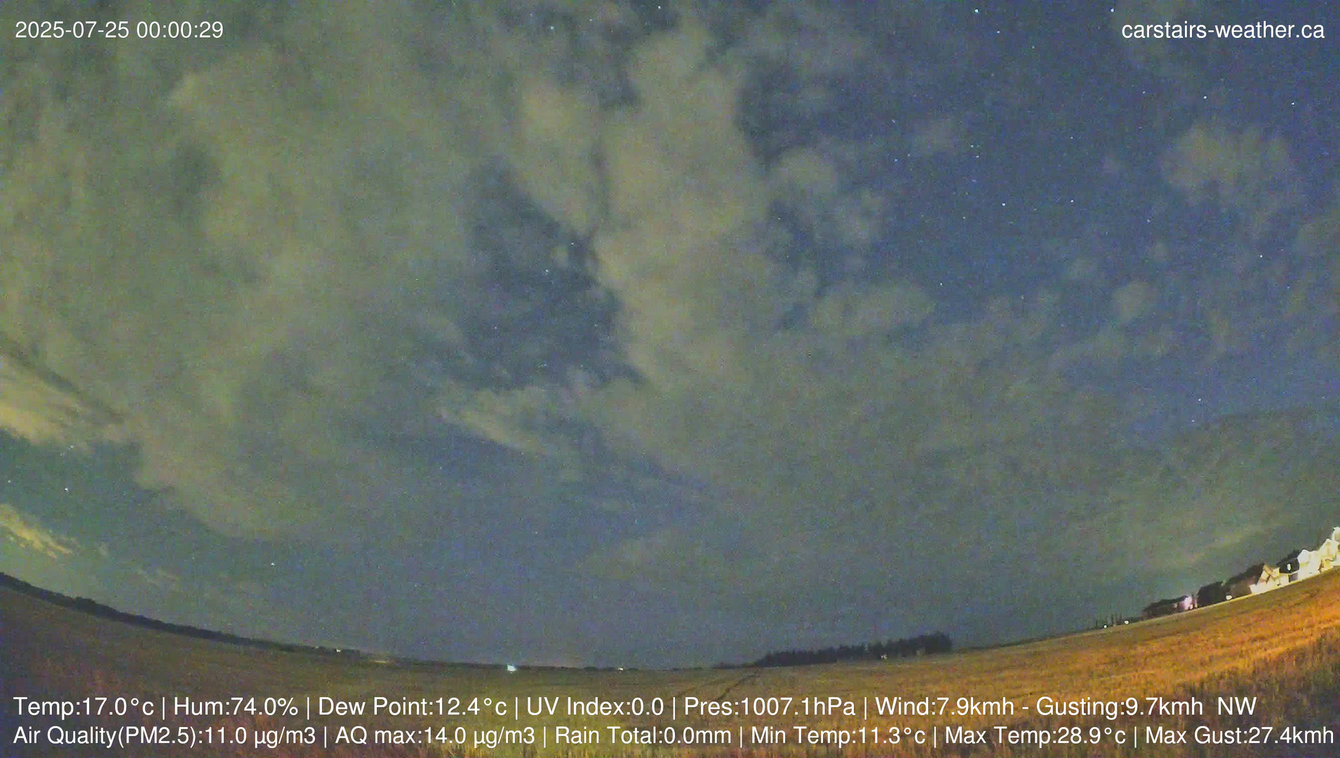 time-lapse frame, Carstairs Sky Cam webcam
