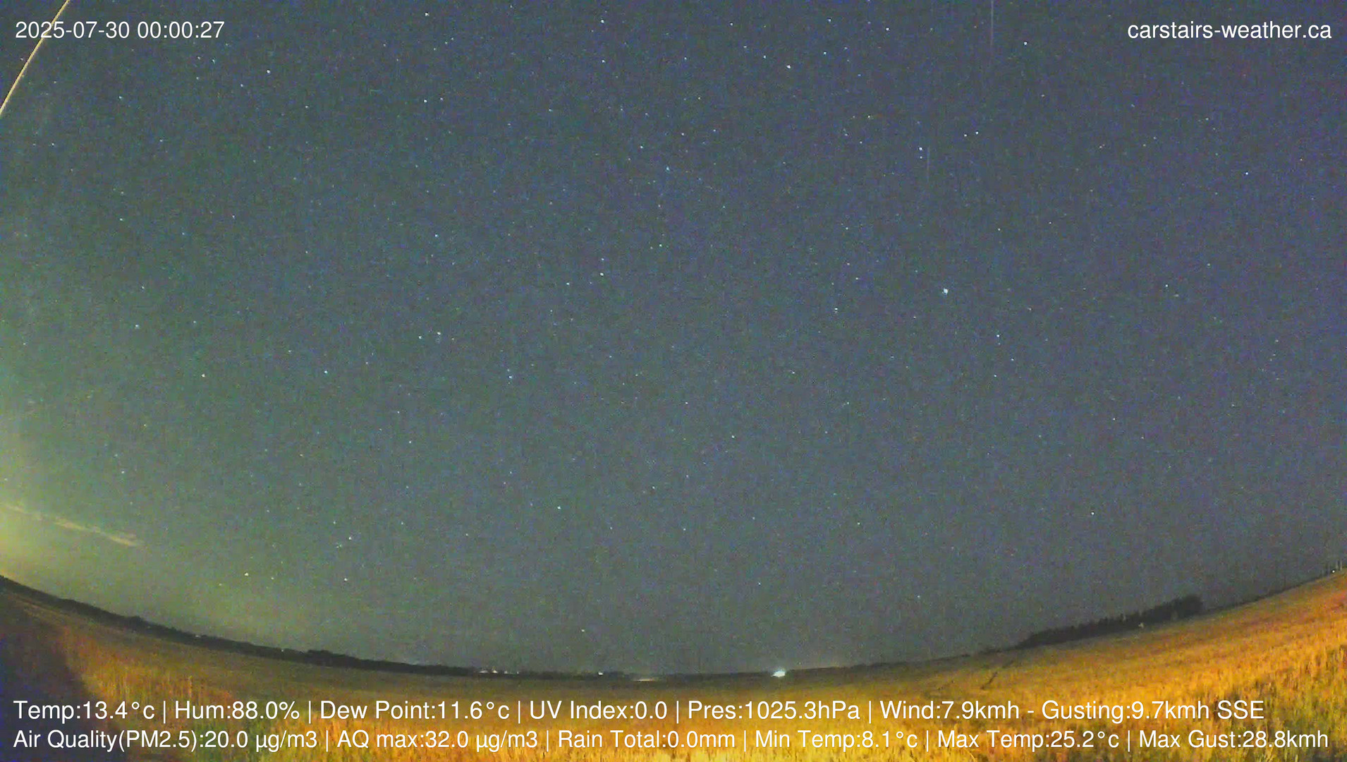 time-lapse frame, Carstairs Sky Cam webcam
