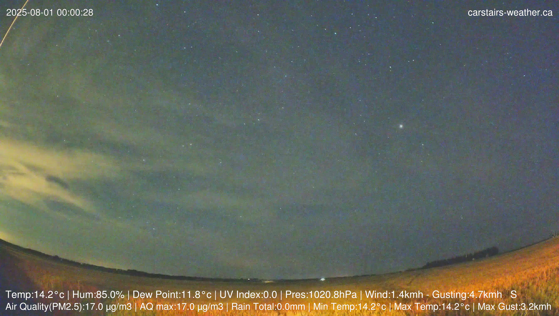 time-lapse frame, Carstairs Sky Cam webcam