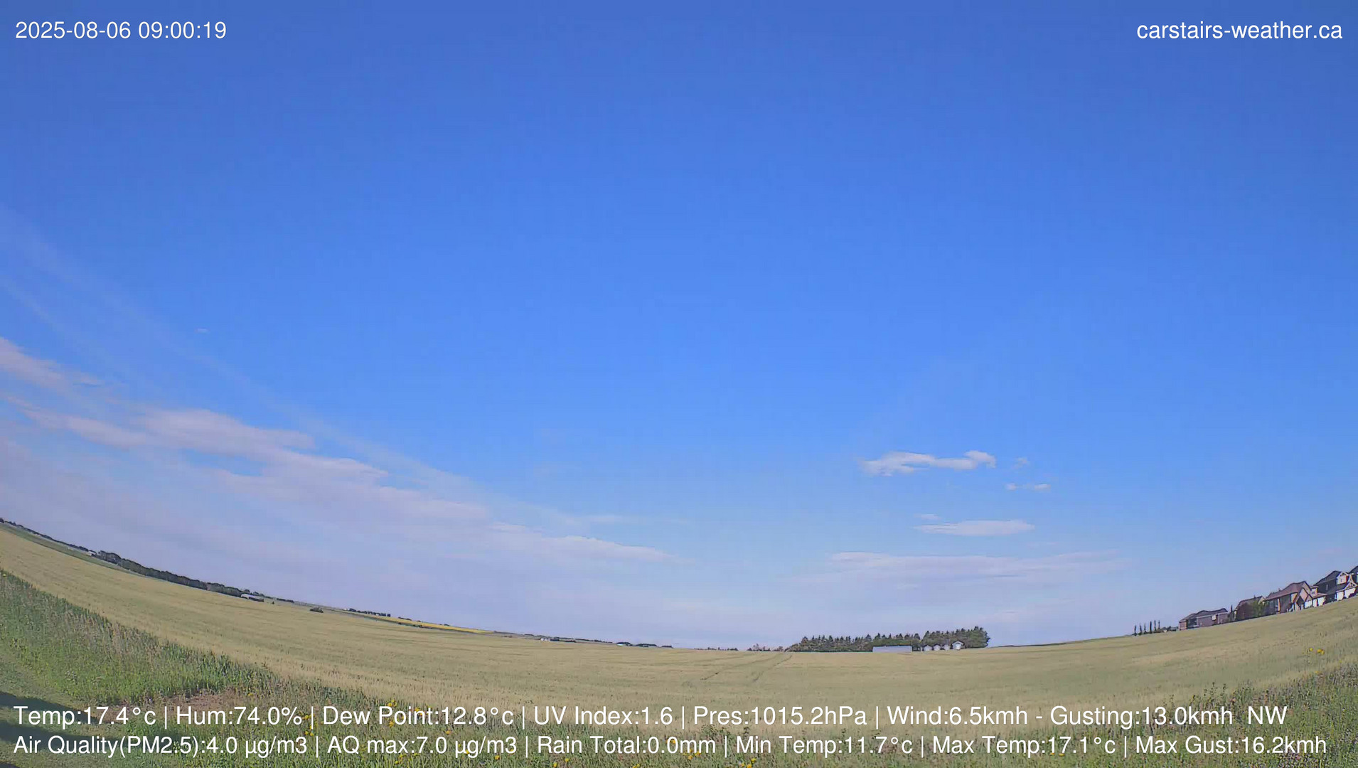 time-lapse frame, Carstairs Sky Cam webcam