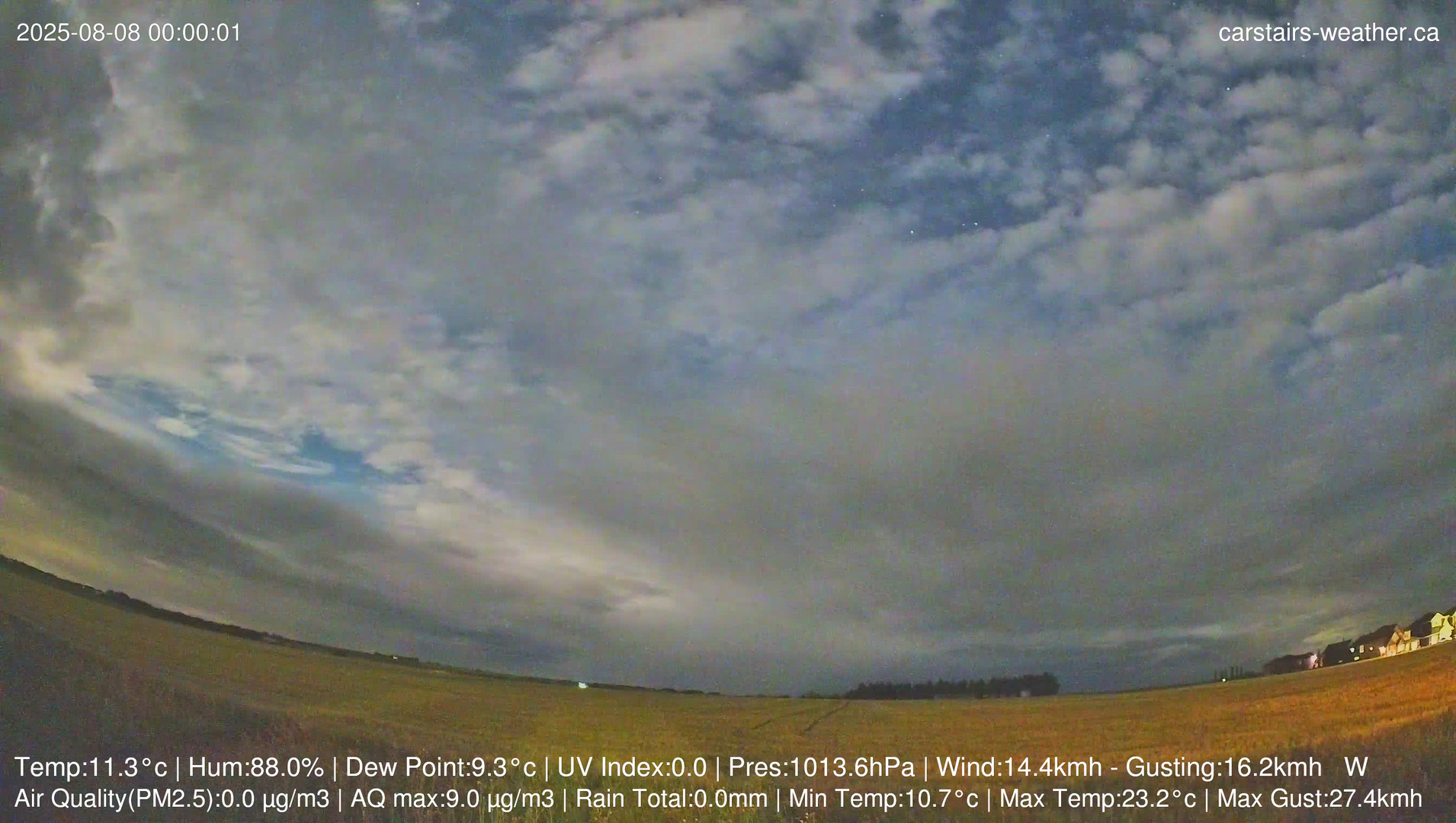 time-lapse frame, Carstairs Sky Cam webcam