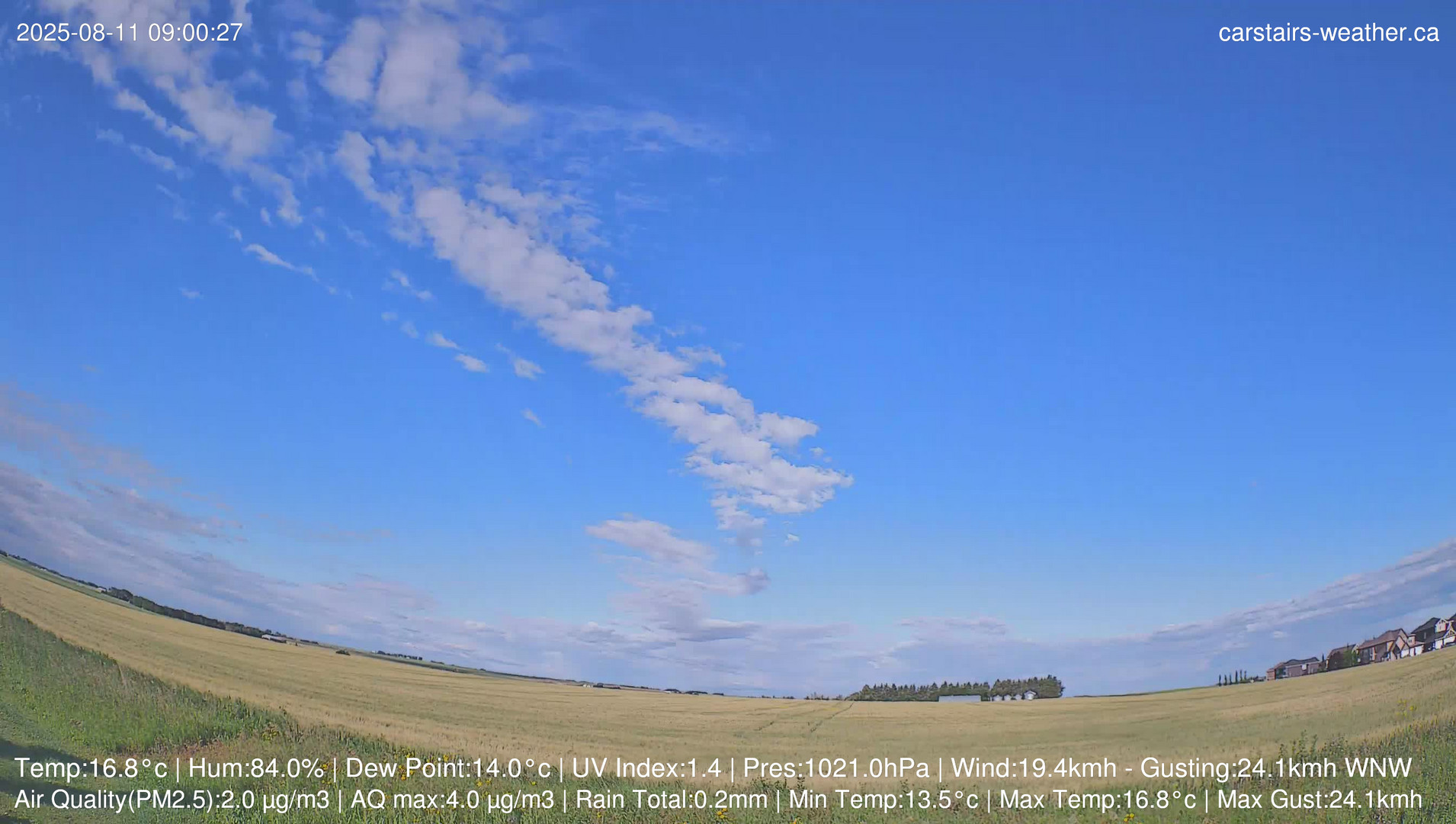 time-lapse frame, Carstairs Sky Cam webcam