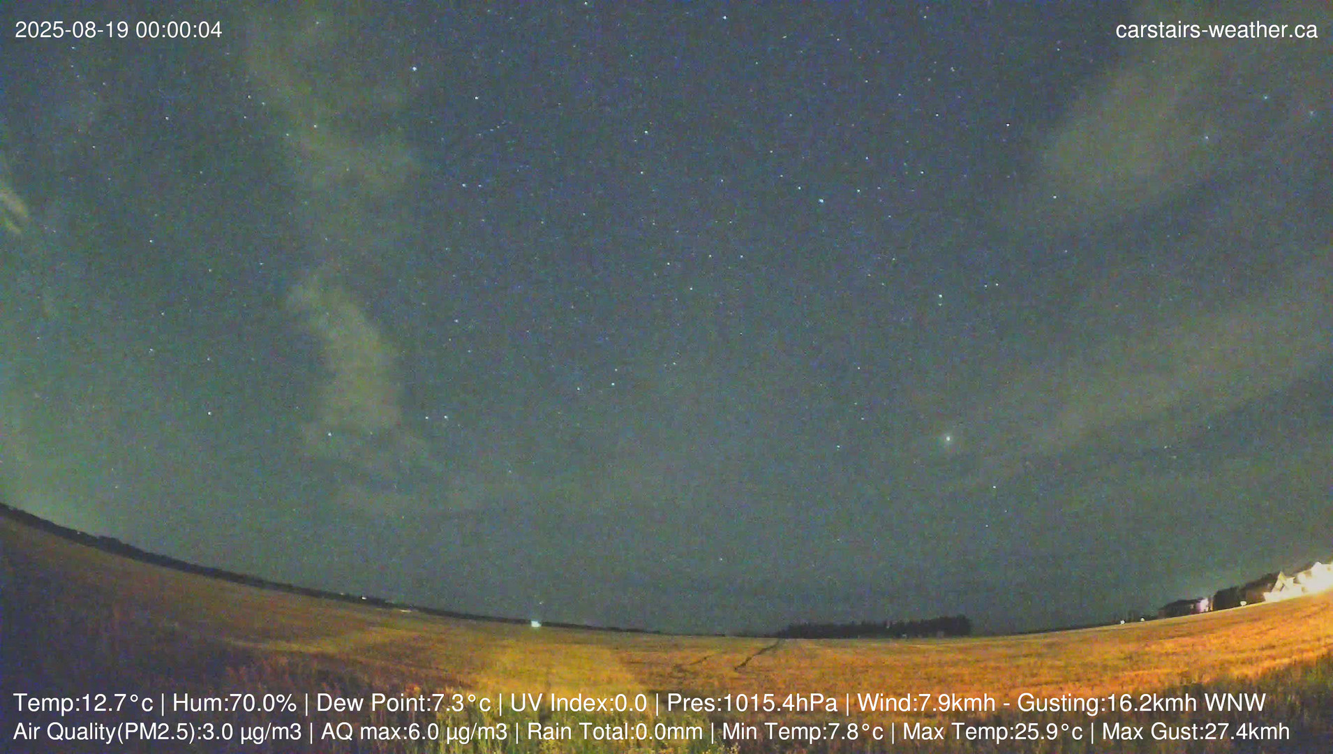 time-lapse frame, Carstairs Sky Cam webcam