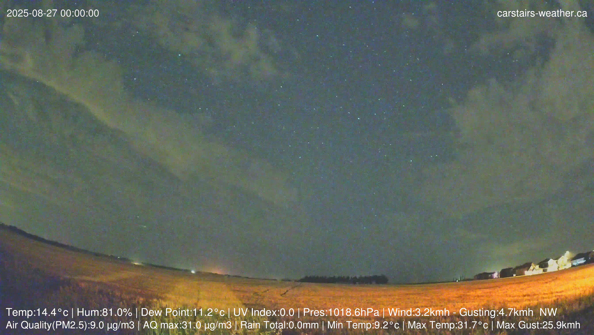 time-lapse frame, Carstairs Sky Cam webcam