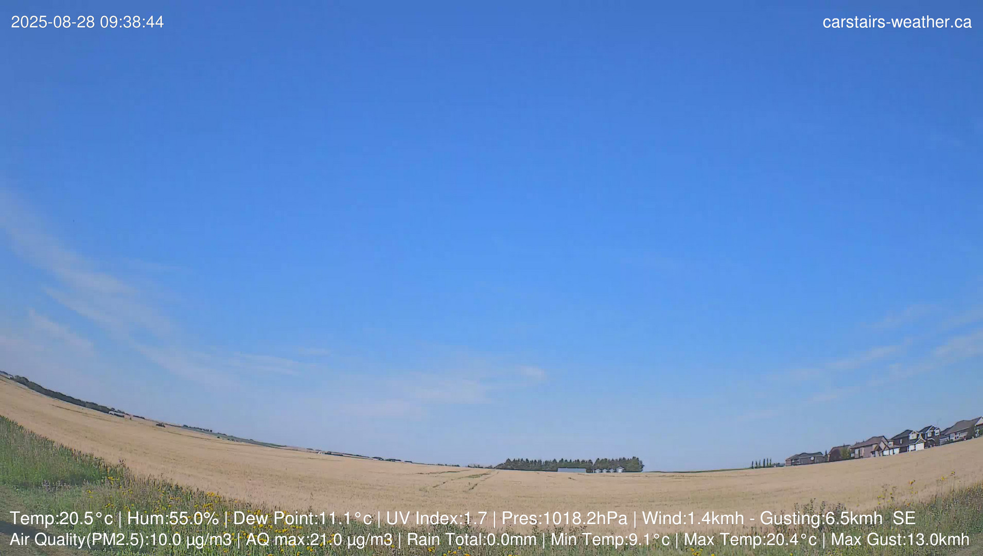 time-lapse frame, Carstairs Sky Cam webcam