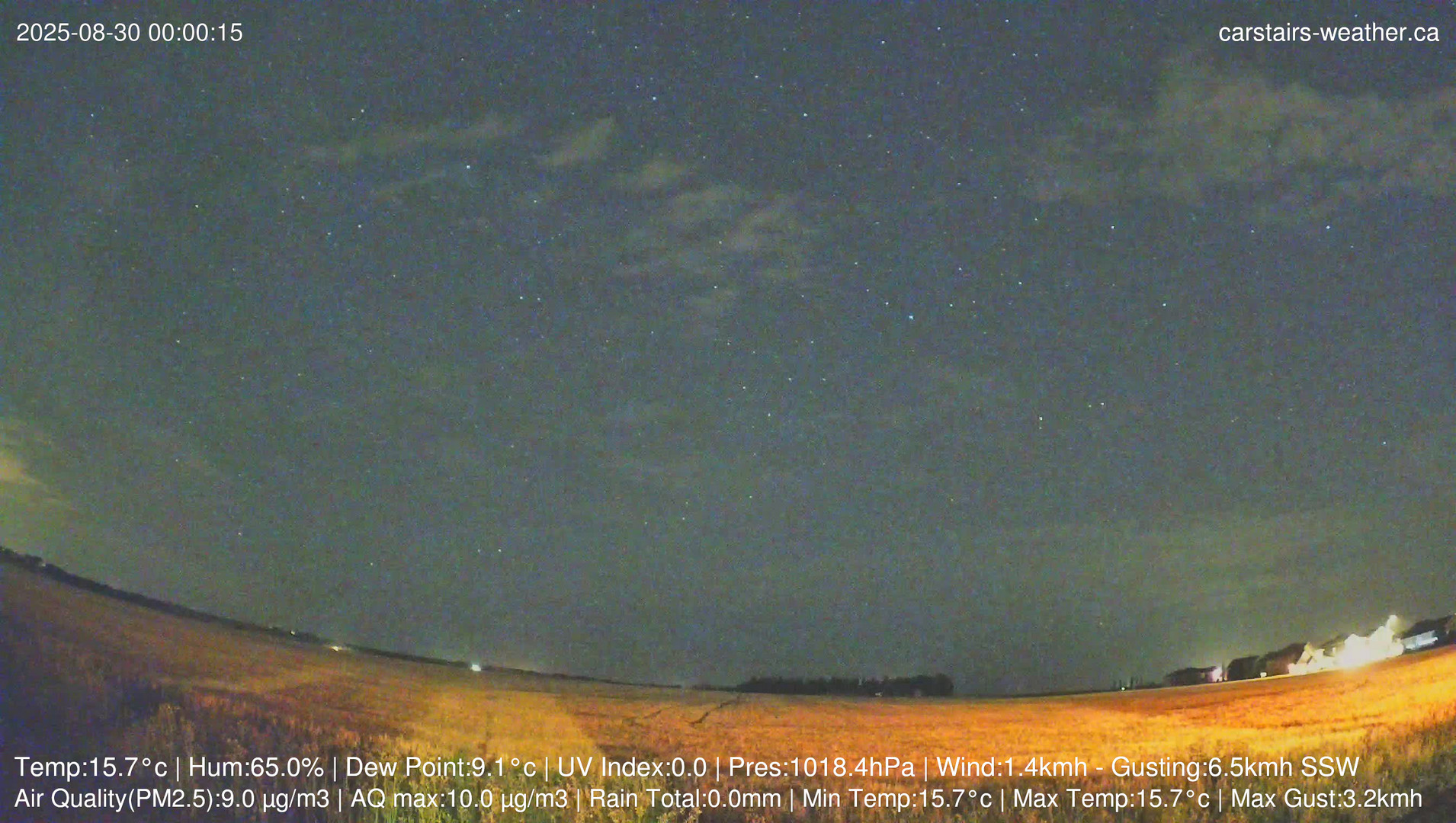 time-lapse frame, Carstairs Sky Cam webcam