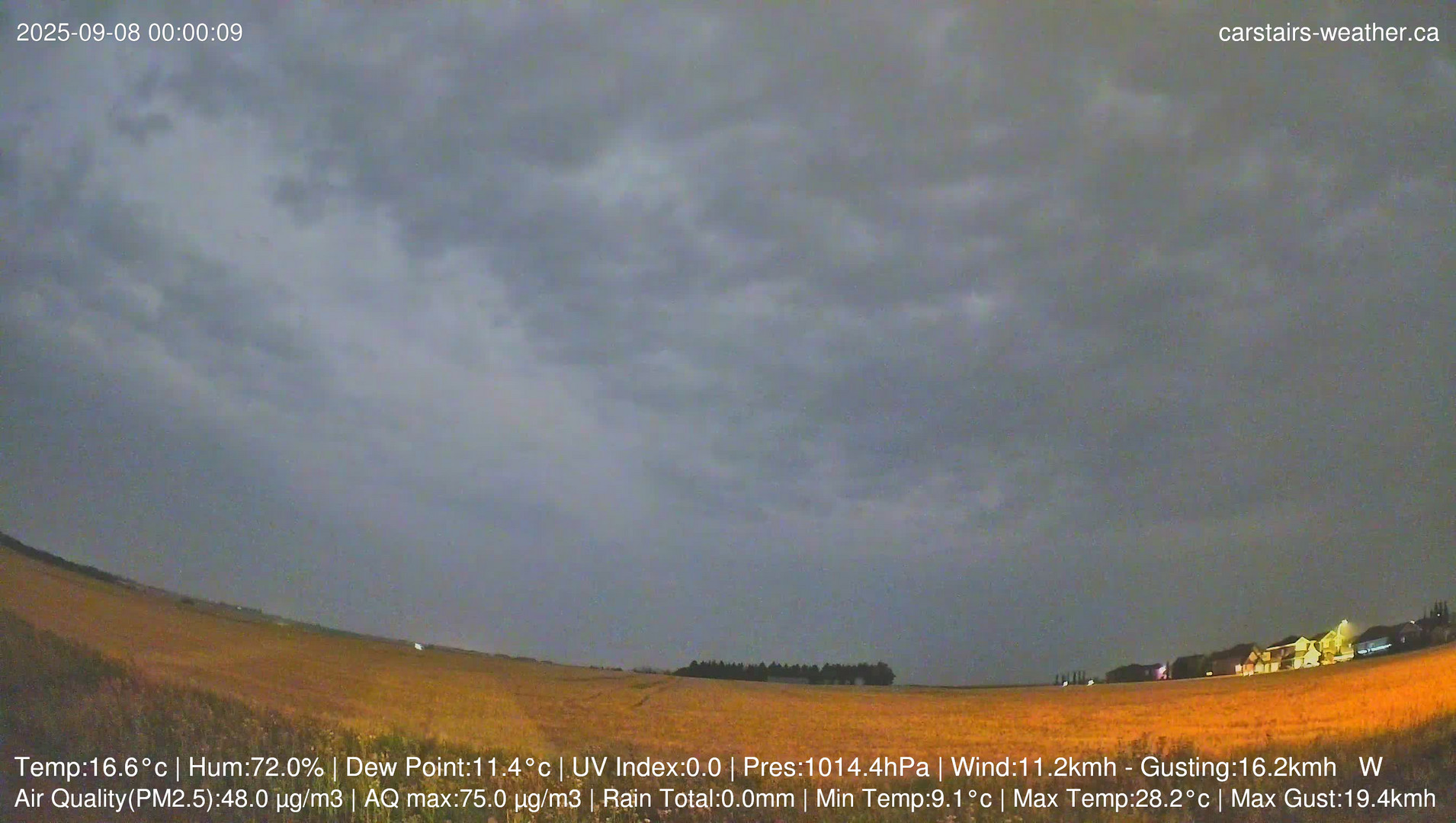 time-lapse frame, Carstairs Sky Cam webcam