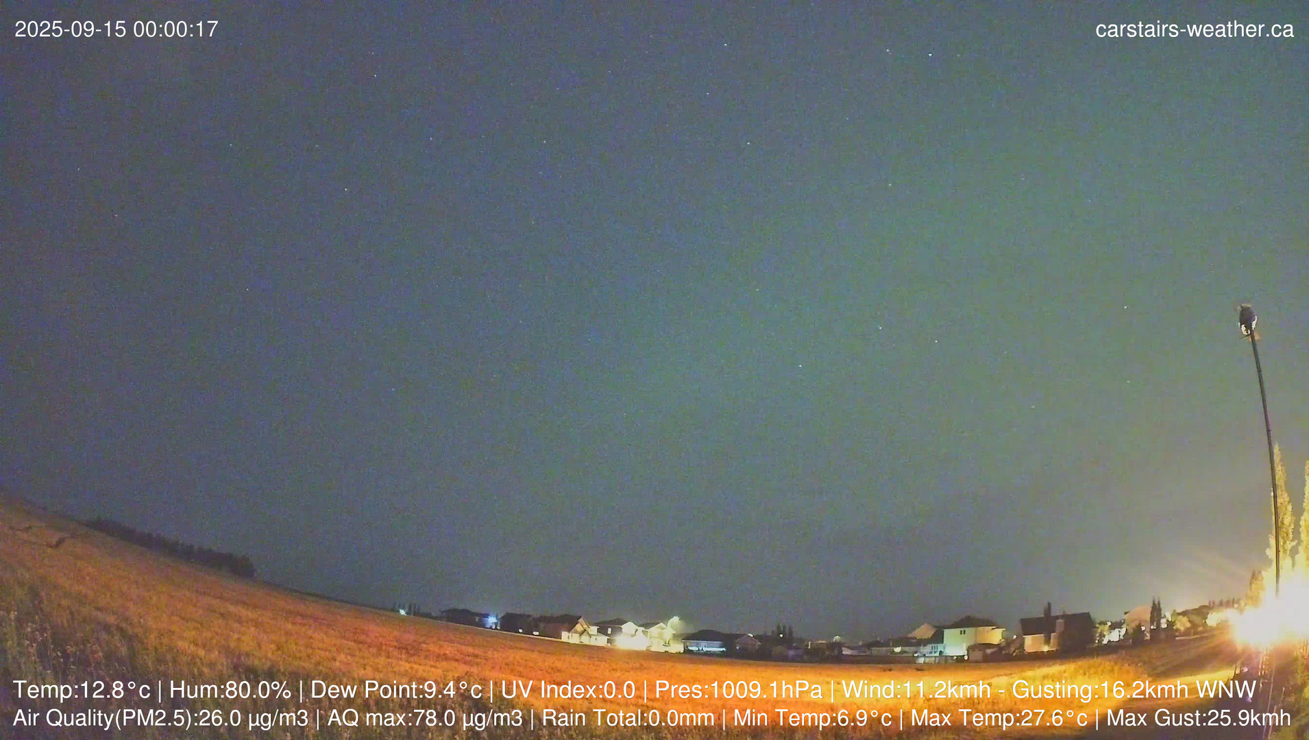 time-lapse frame, Carstairs Sky Cam webcam