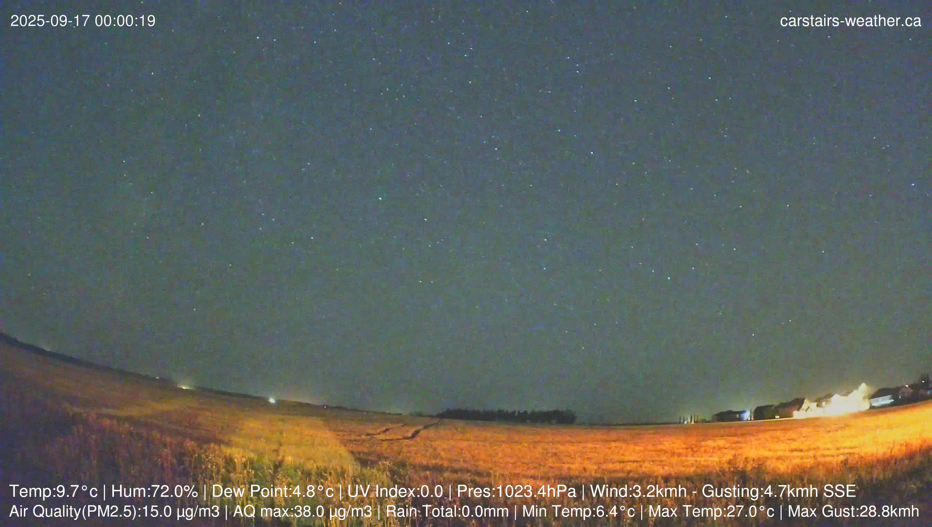 time-lapse frame, Carstairs Sky Cam webcam