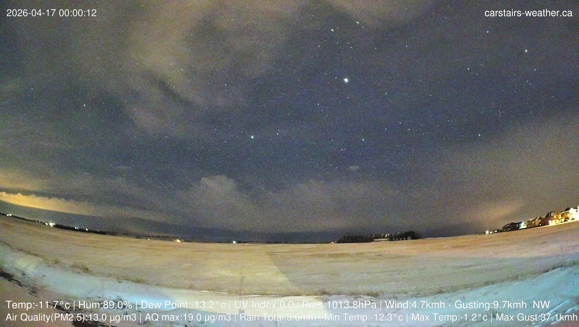time-lapse frame, Carstairs Sky Cam webcam