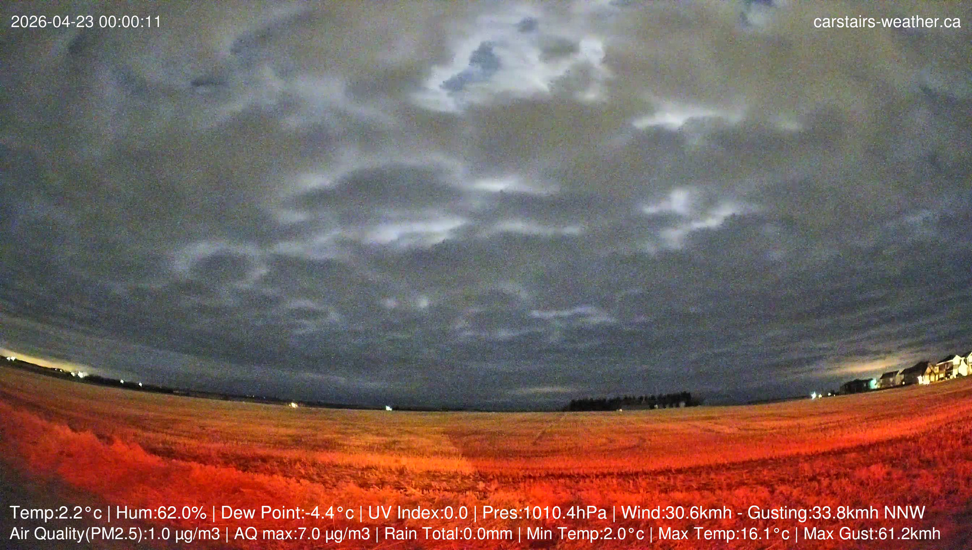 time-lapse frame, Carstairs Sky Cam webcam