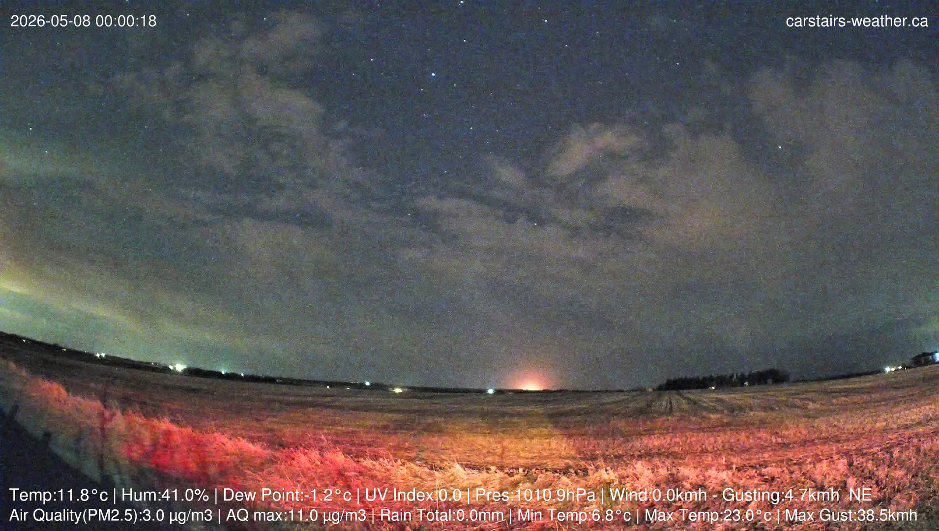 time-lapse frame, Carstairs Sky Cam webcam