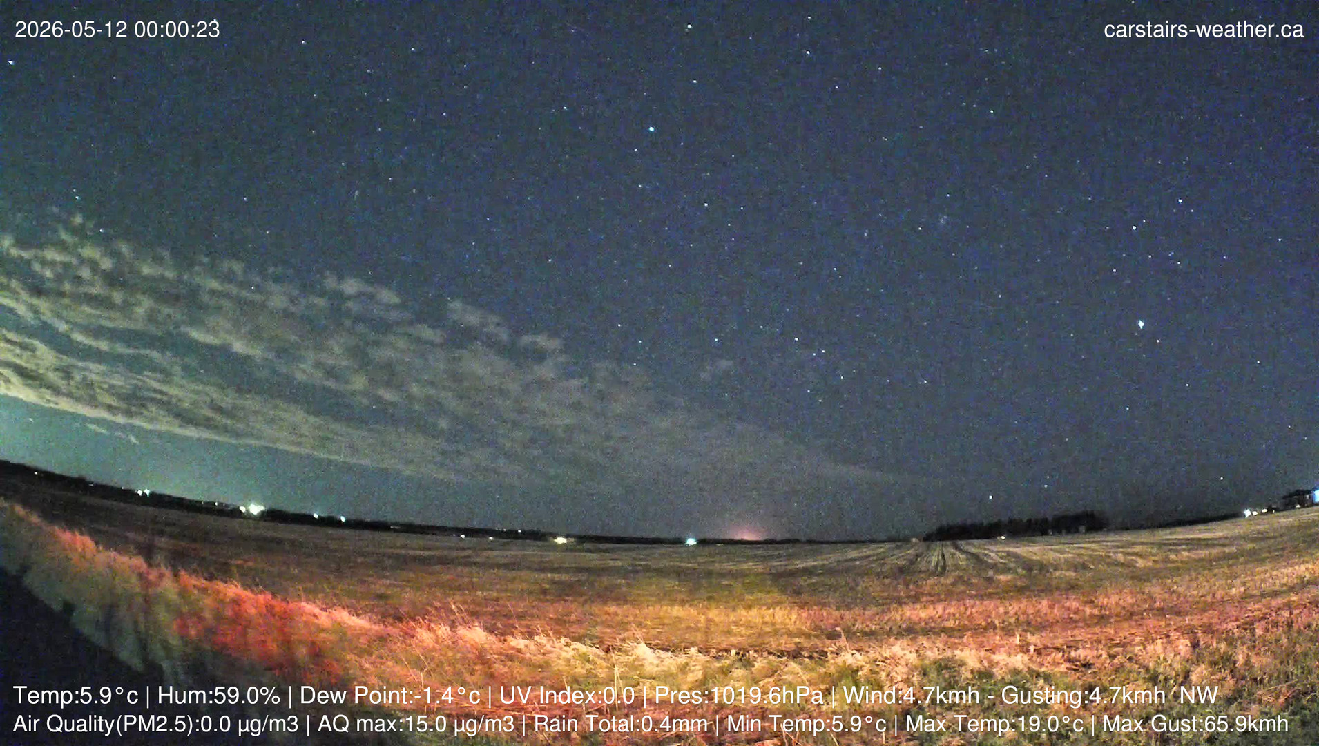 time-lapse frame, Carstairs Sky Cam webcam