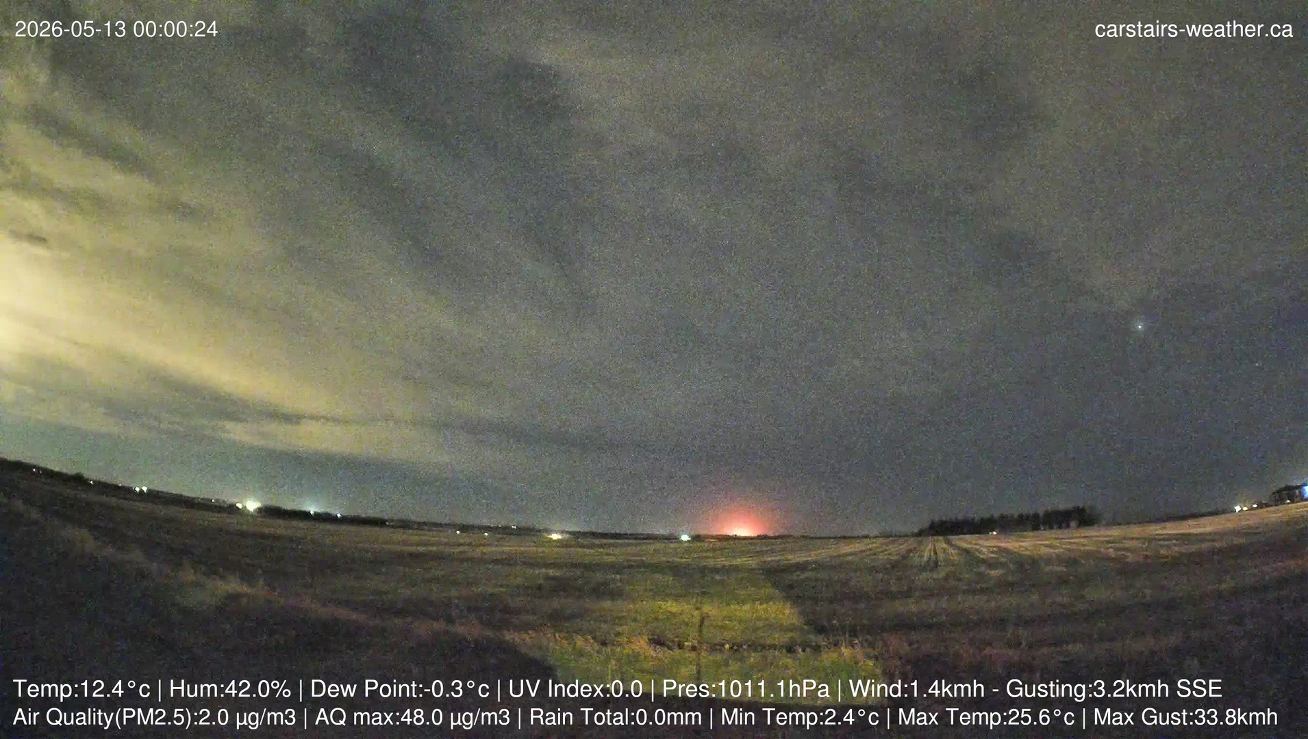 time-lapse frame, Carstairs Sky Cam webcam