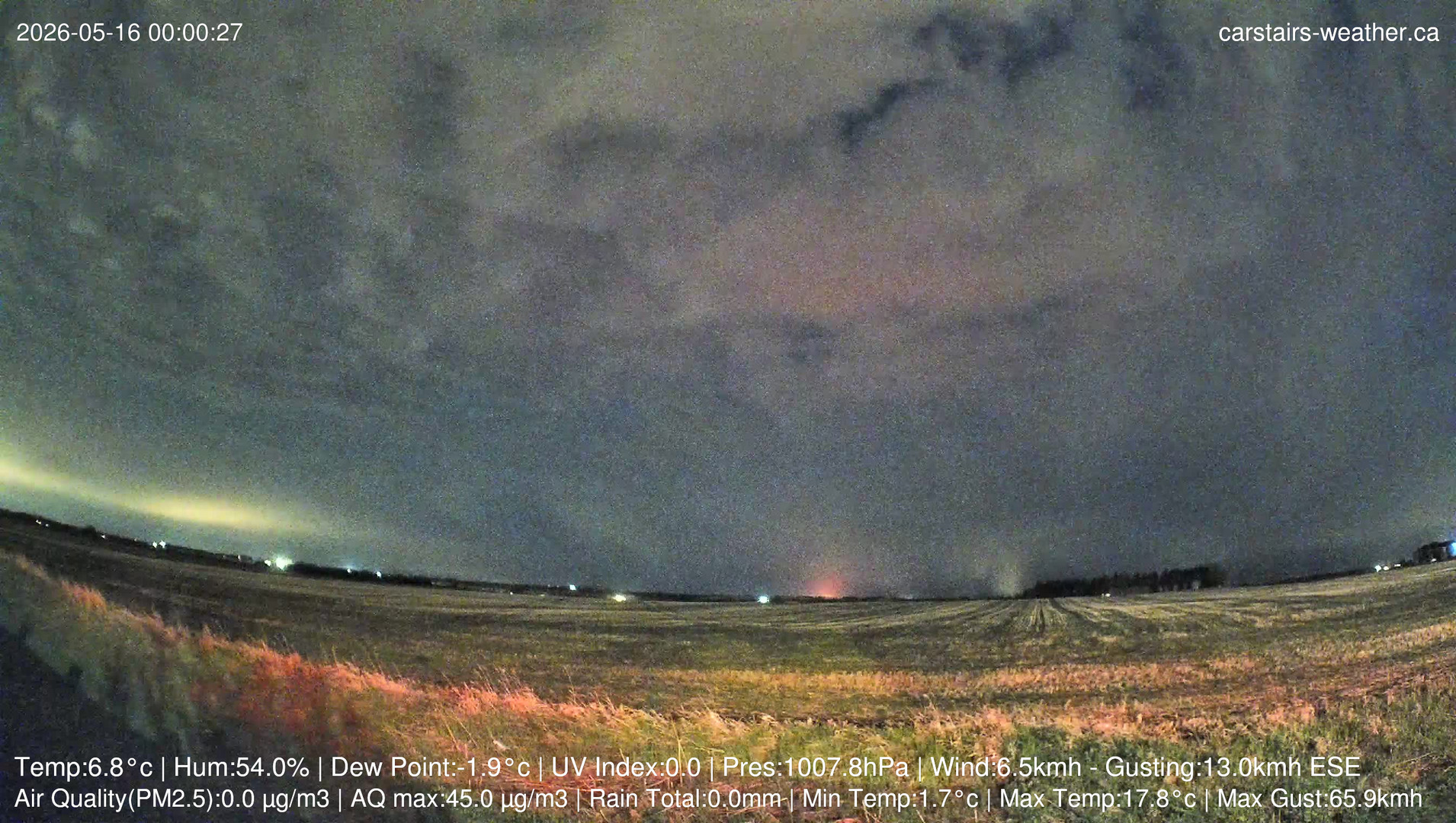 time-lapse frame, Carstairs Sky Cam webcam