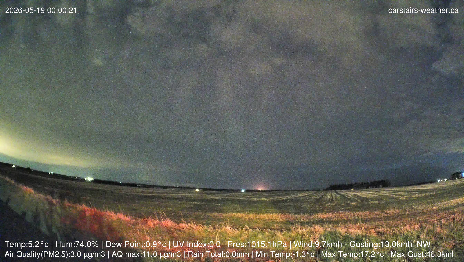 time-lapse frame, Carstairs Sky Cam webcam