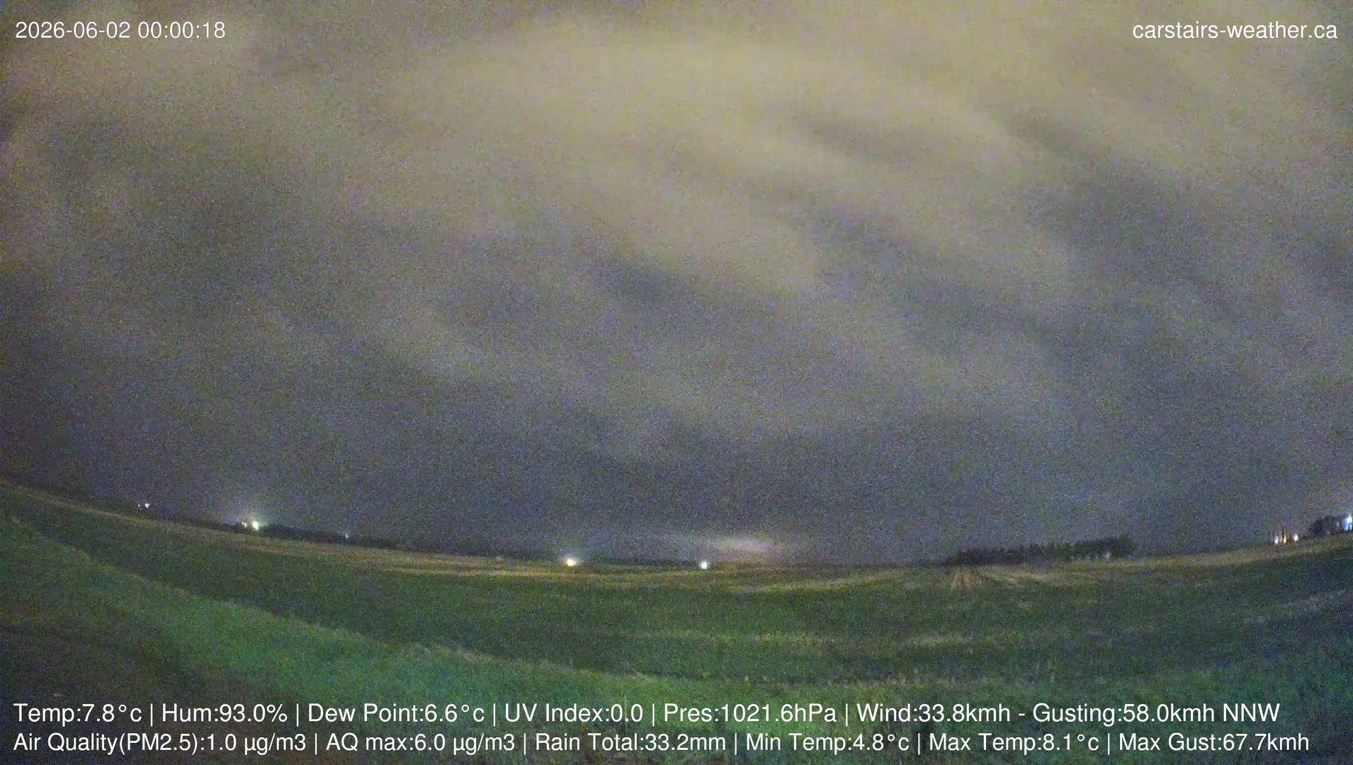 time-lapse frame, Carstairs Sky Cam webcam