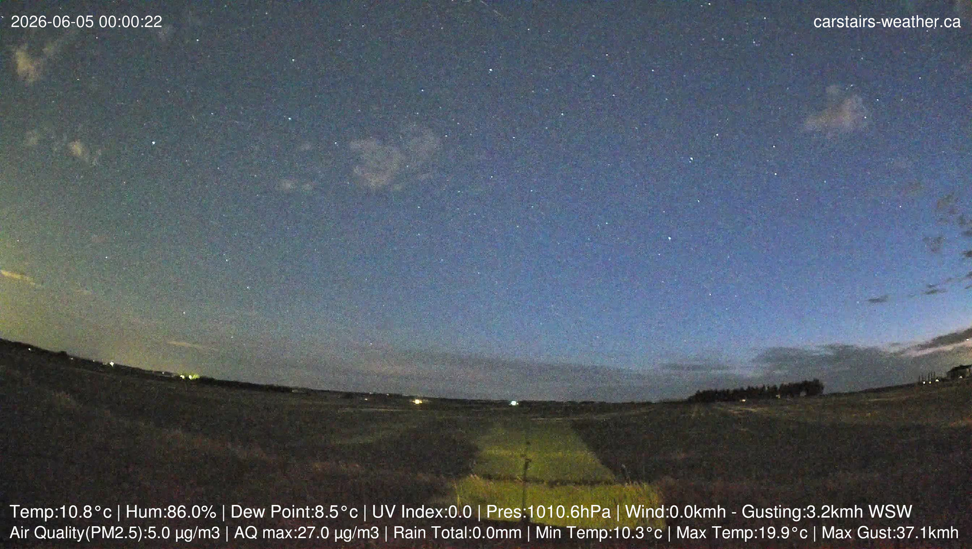 time-lapse frame, Carstairs Sky Cam webcam