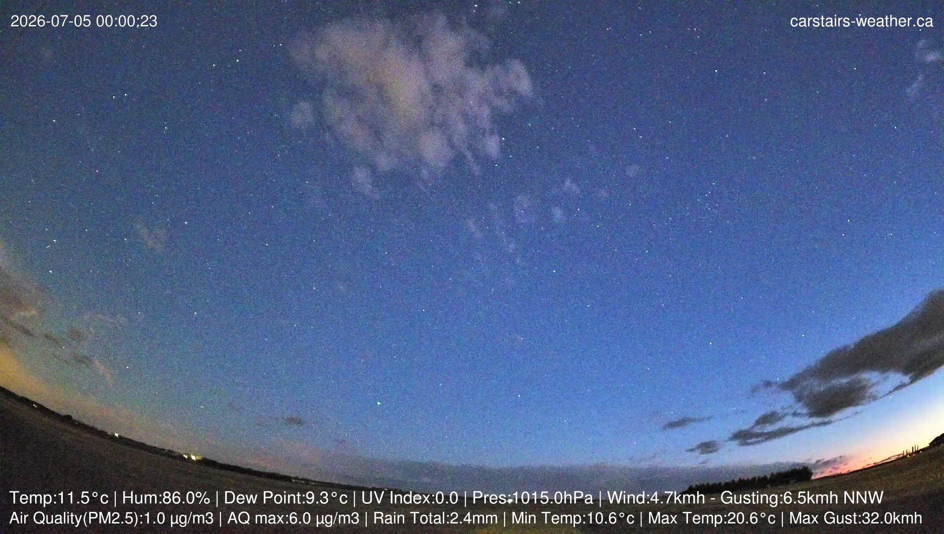 time-lapse frame, Carstairs Sky Cam webcam
