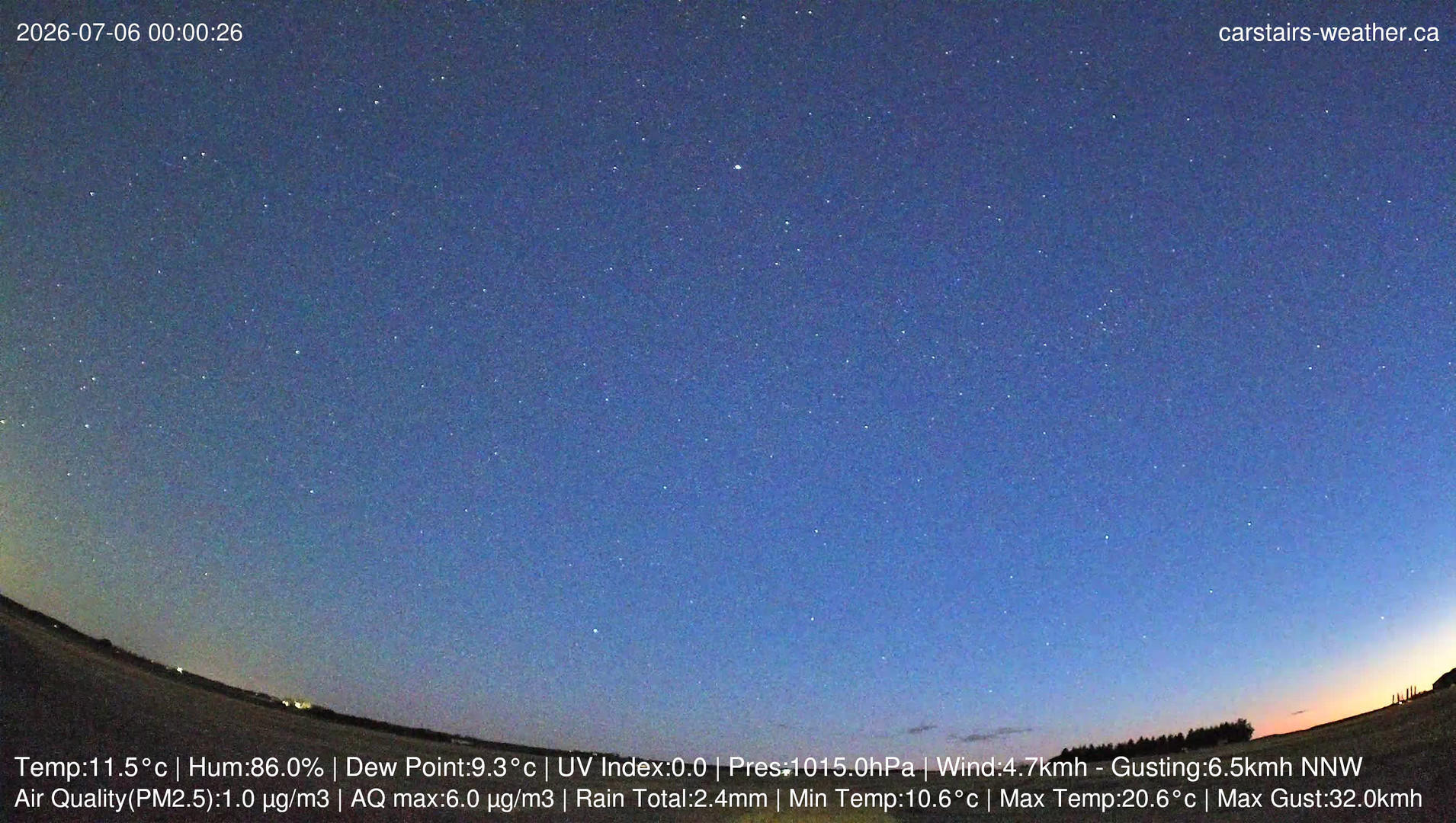 time-lapse frame, Carstairs Sky Cam webcam