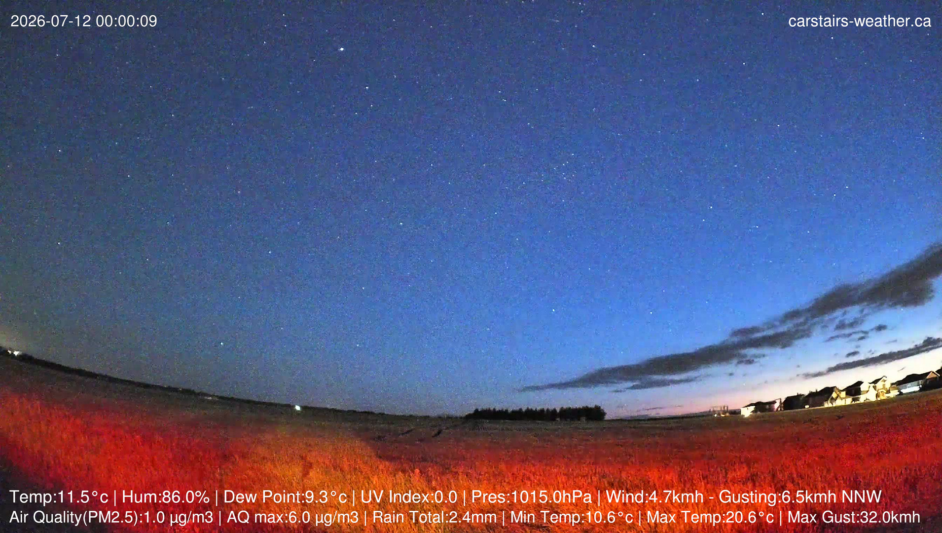 time-lapse frame, Carstairs Sky Cam webcam