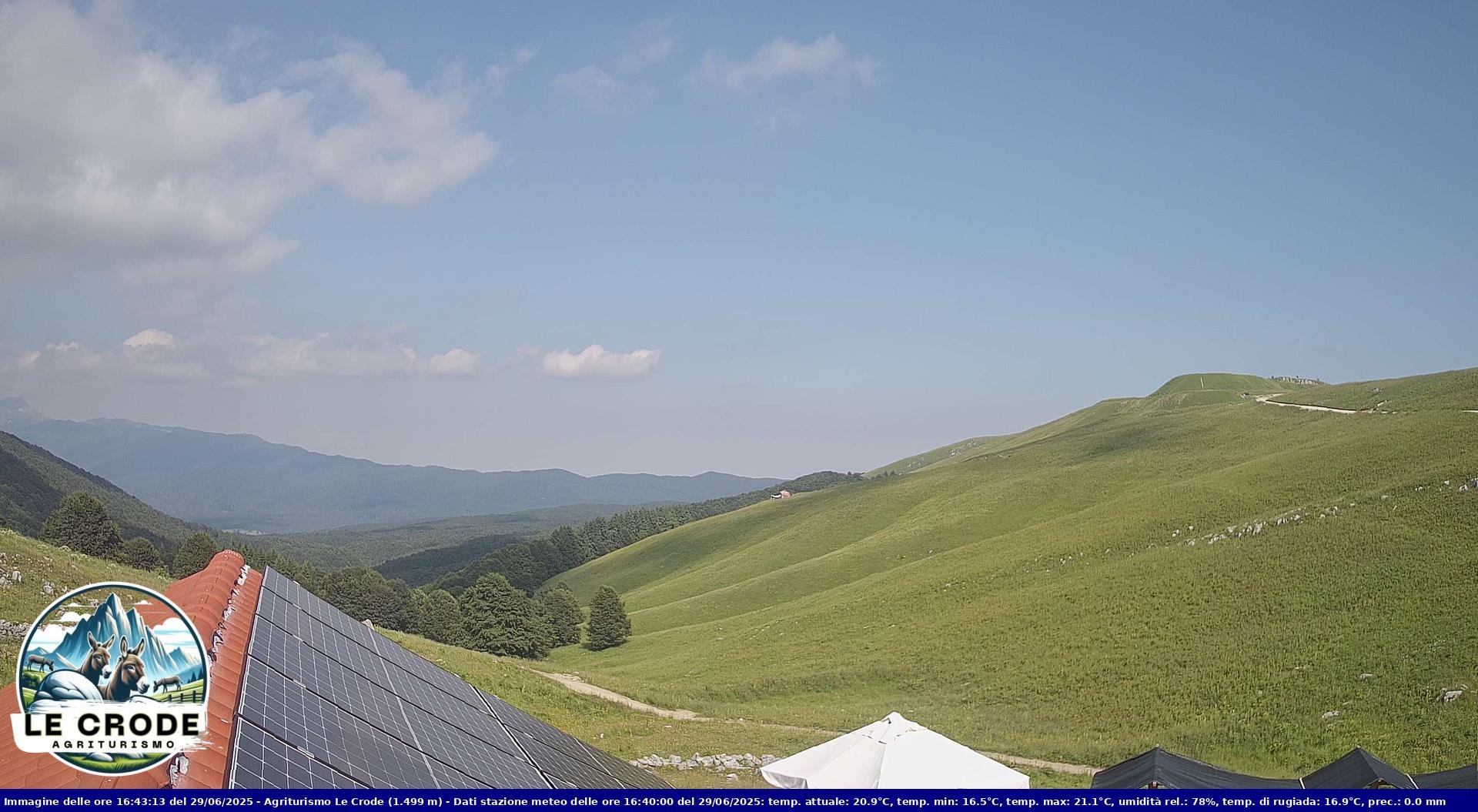 time-lapse frame, Agriturismo Le Crode - M. Pizzoc (TV) - 1499 m webcam