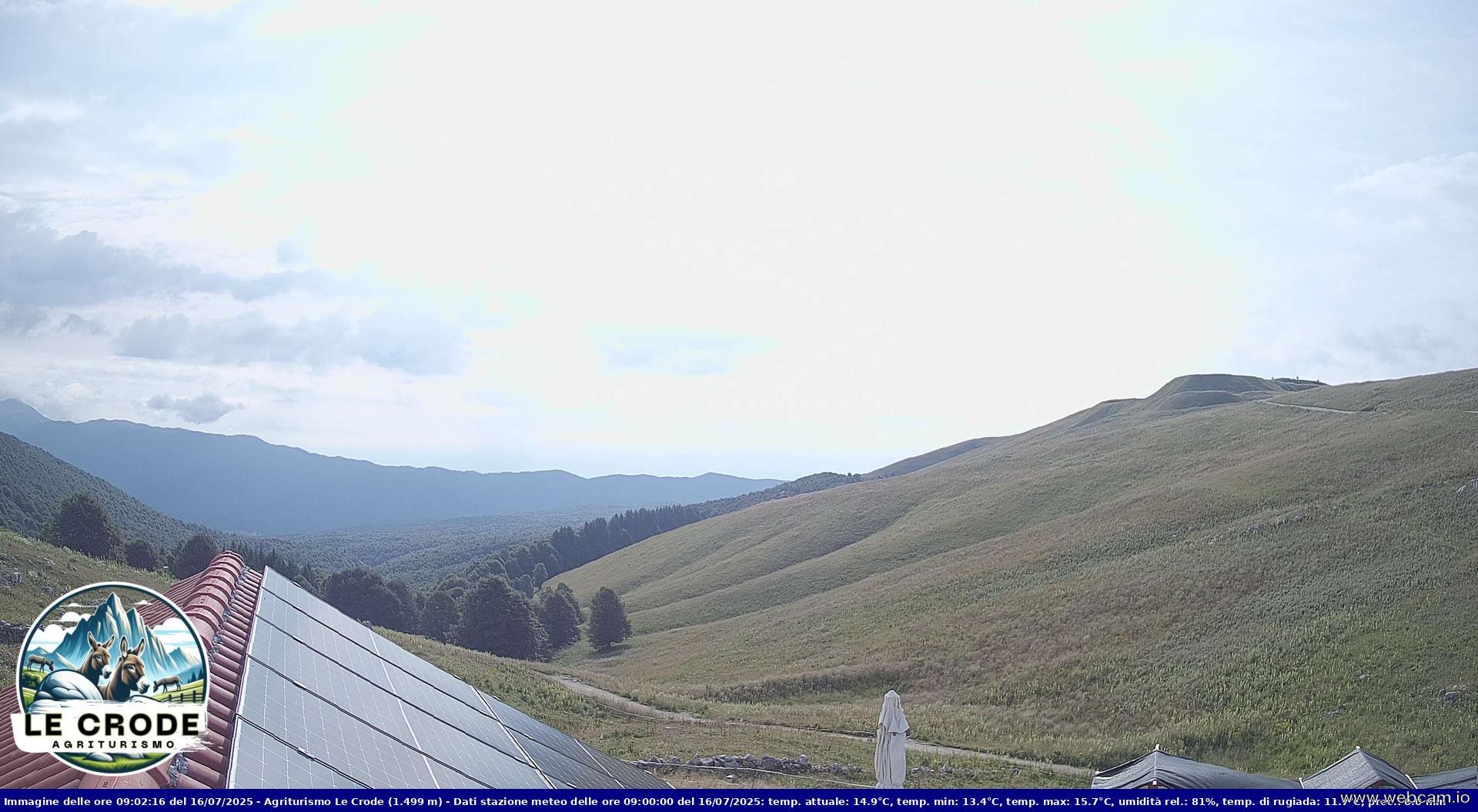 time-lapse frame, Agriturismo Le Crode - M. Pizzoc (TV) - 1499 m webcam
