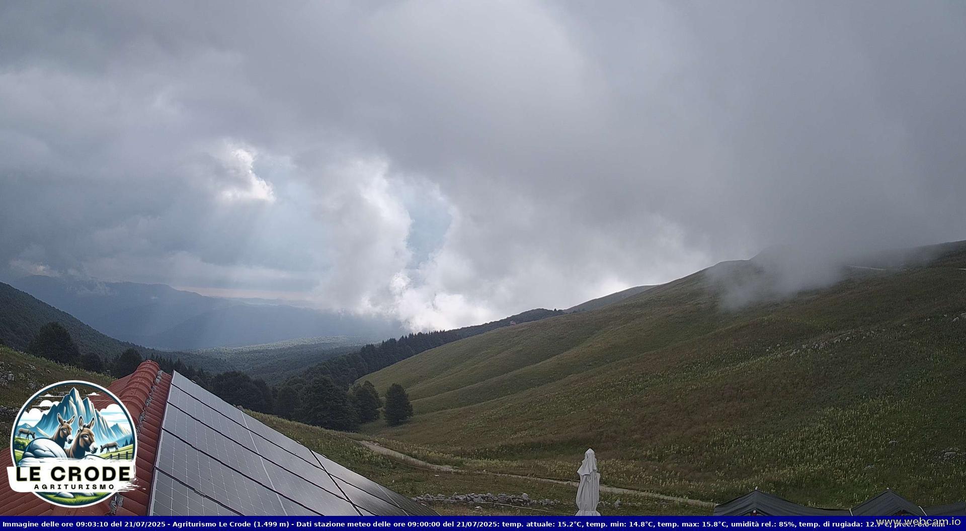 time-lapse frame, Agriturismo Le Crode - M. Pizzoc (TV) - 1499 m webcam