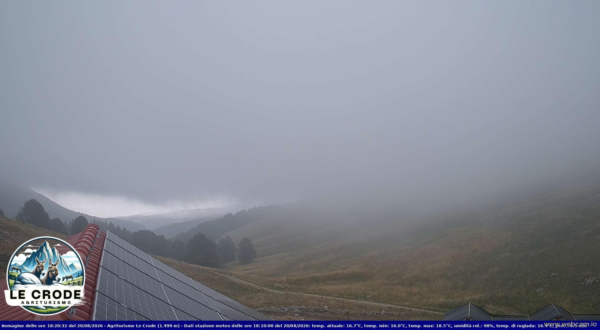Agriturismo Le Crode - M. Pizzoc (TV) - 1499 m webcam time-lapse frame, Agriturismo Le Crode - M. Pizzoc (TV) - 1499 m webcam