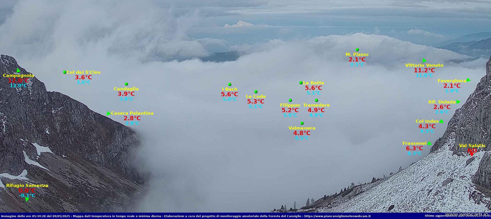 time-lapse frame, Timelapse sinottico da webcam Rif. Semenza webcam