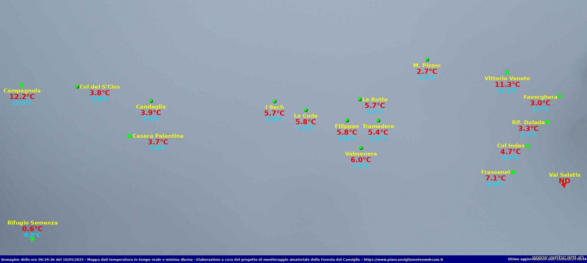 time-lapse frame, Timelapse sinottico da webcam Rif. Semenza webcam