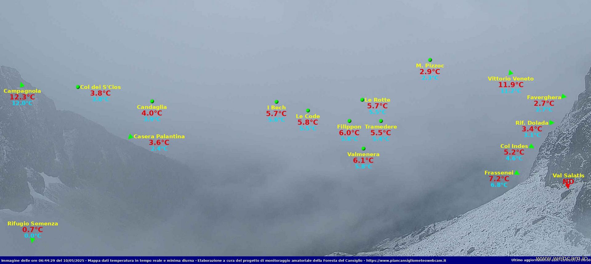 time-lapse frame, Timelapse sinottico da webcam Rif. Semenza webcam