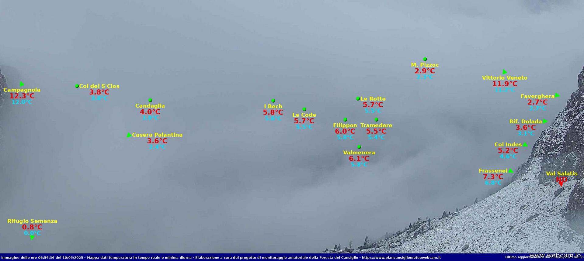 time-lapse frame, Timelapse sinottico da webcam Rif. Semenza webcam