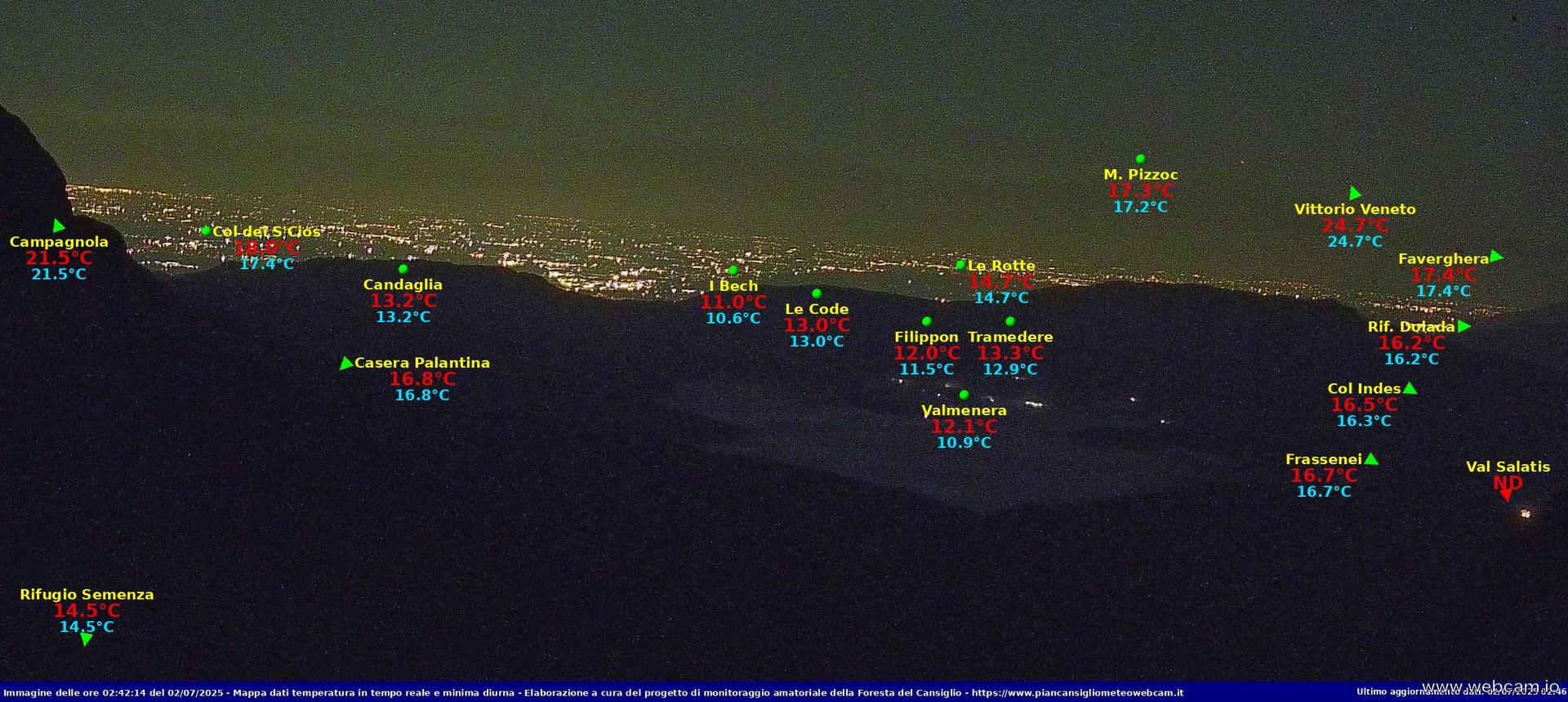 time-lapse frame, Timelapse sinottico da webcam Rif. Semenza webcam