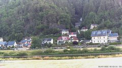 view from Webcam in Bad Schandau, Krippen & Postelwitz on 2025-07-03