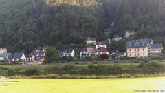 view from Webcam in Bad Schandau, Krippen & Postelwitz on 2025-07-19