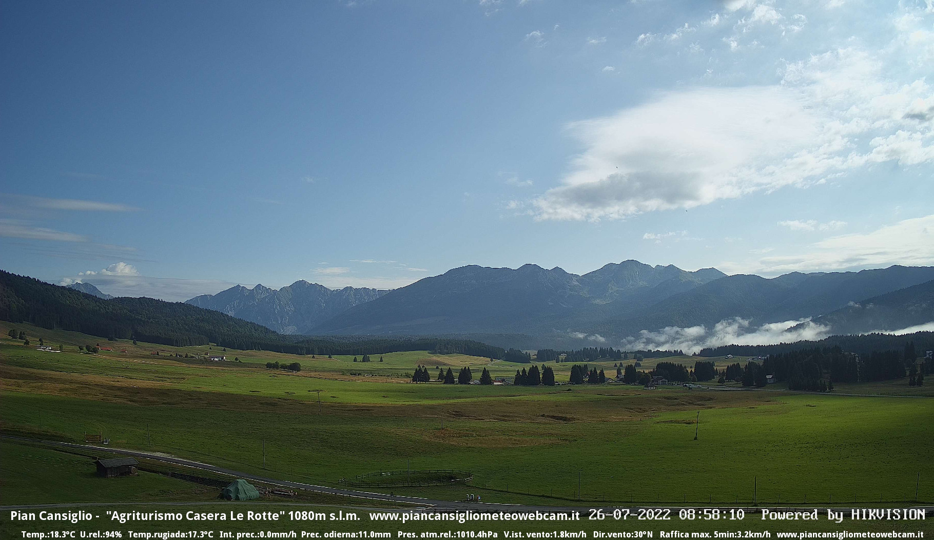 time-lapse frame, Pian Cansiglio - Casera Le Rotte webcam