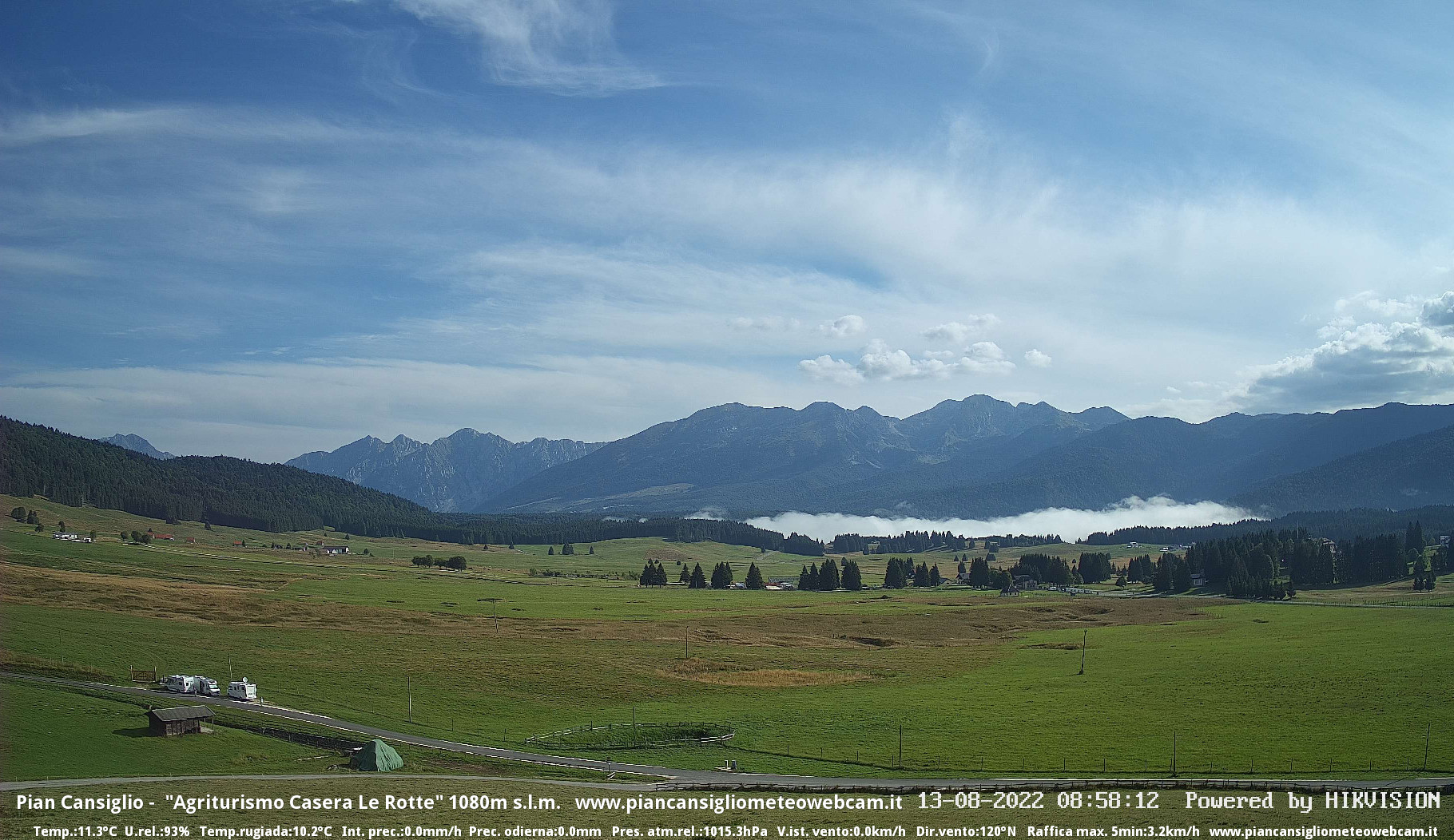 time-lapse frame, Pian Cansiglio - Casera Le Rotte webcam