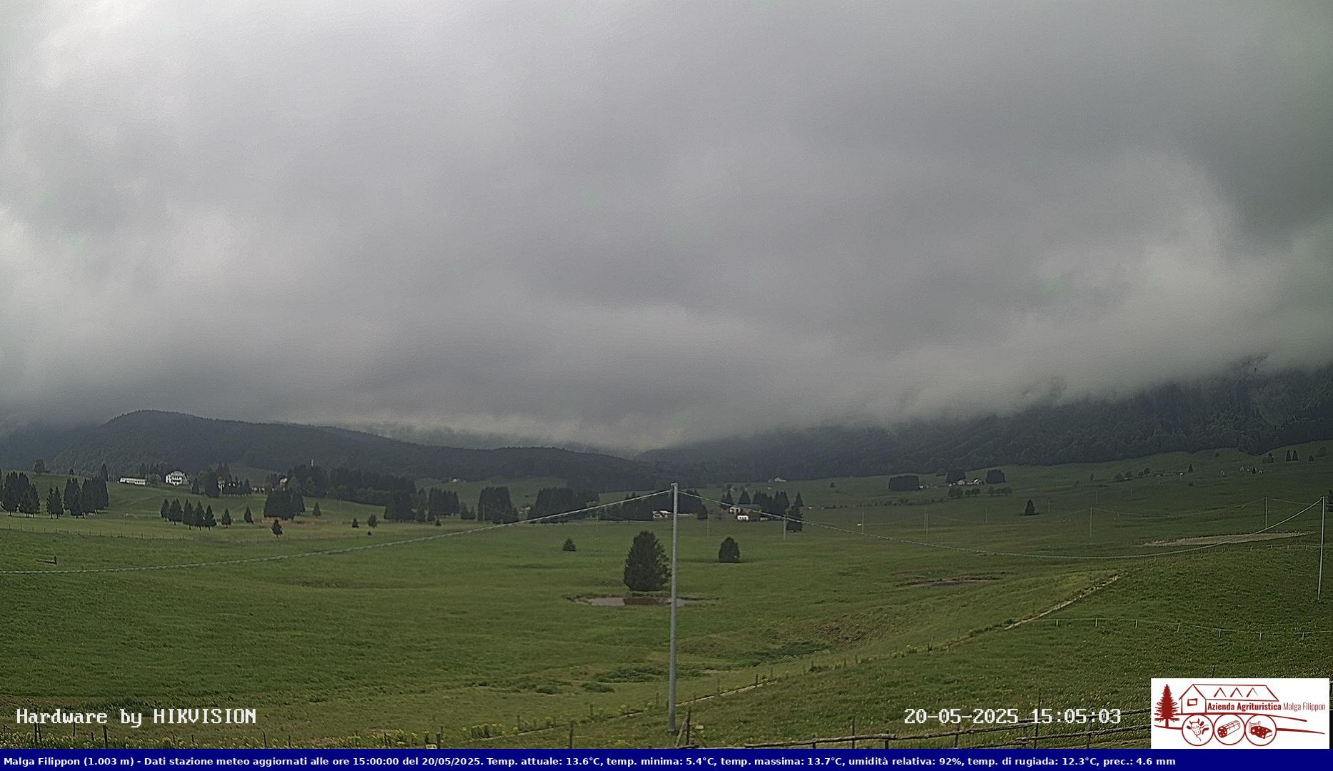 time-lapse frame, Pian Cansiglio - Agriturismo Malga Filippon webcam