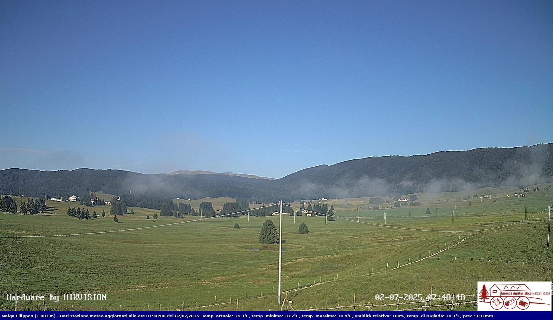 time-lapse frame, Pian Cansiglio - Agriturismo Malga Filippon webcam