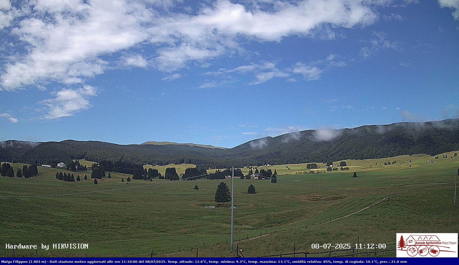 time-lapse frame, Pian Cansiglio - Agriturismo Malga Filippon webcam